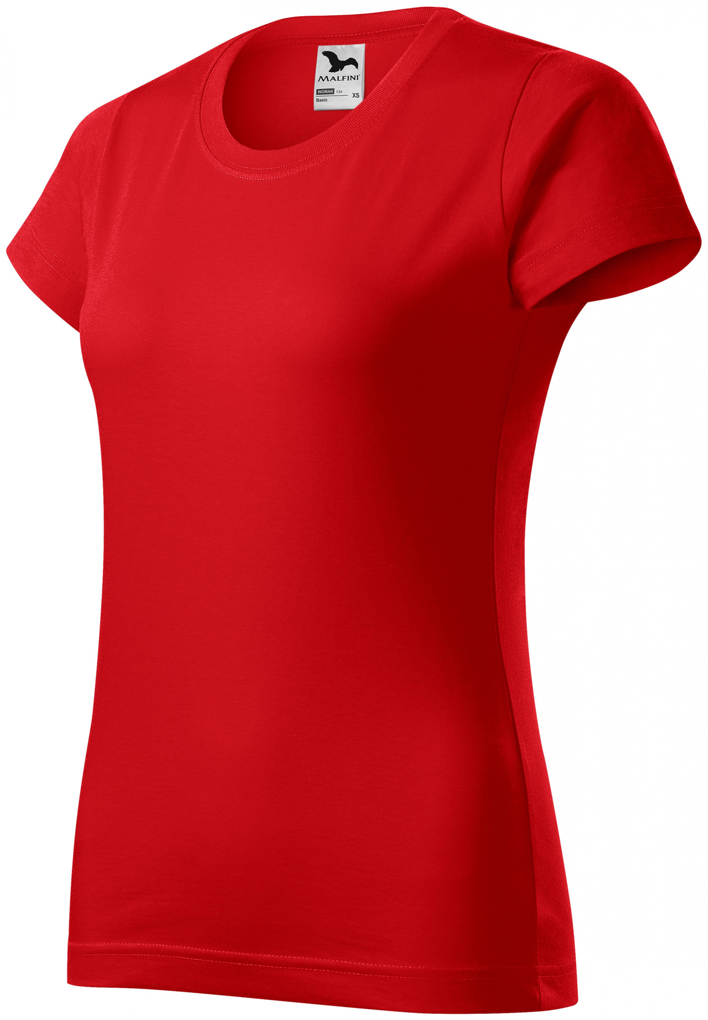 Dámske tričko jednoduché, červená, 2XL