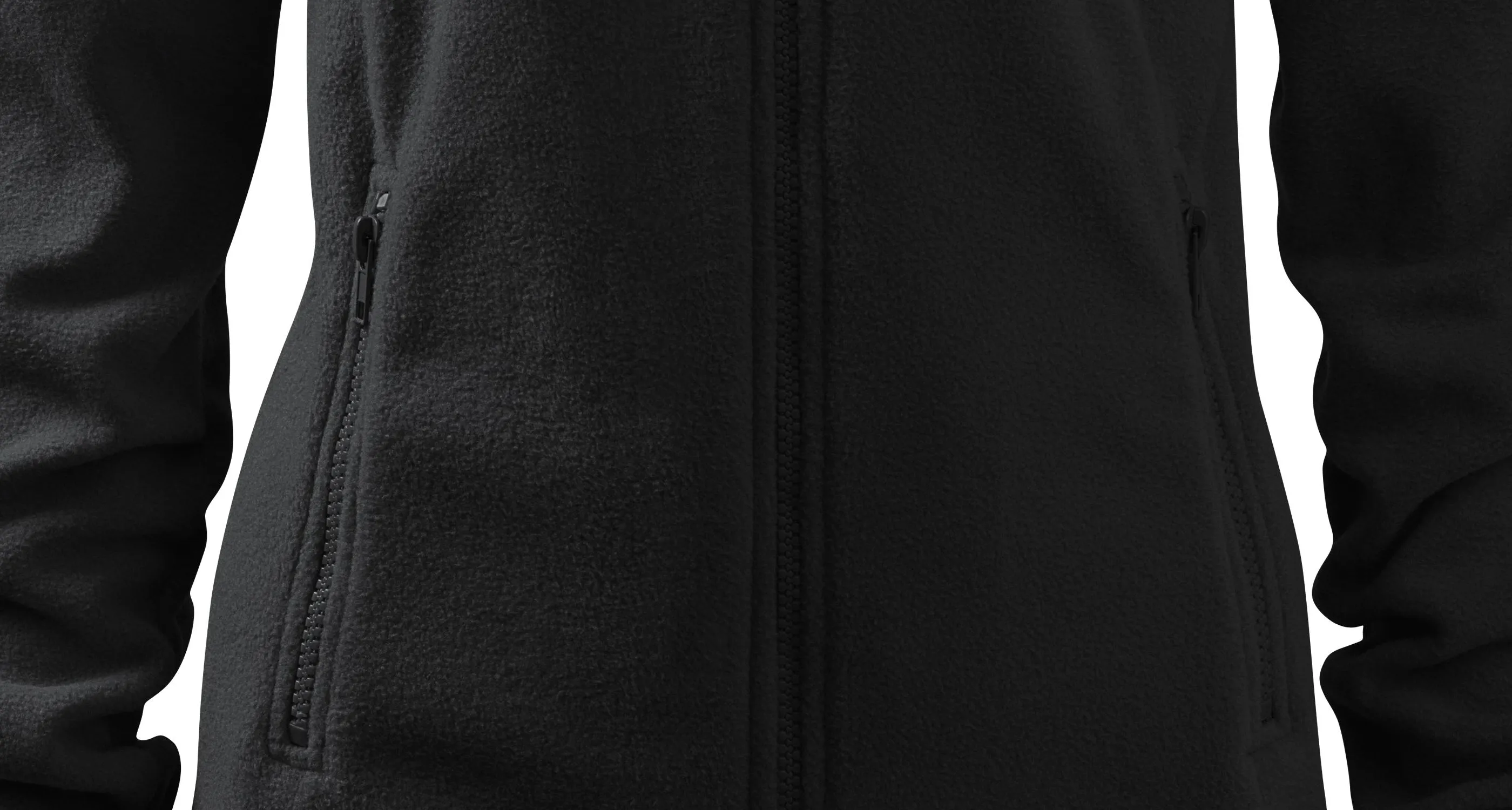 Dámska bunda fleecová - Praktické vrecká so zipsom