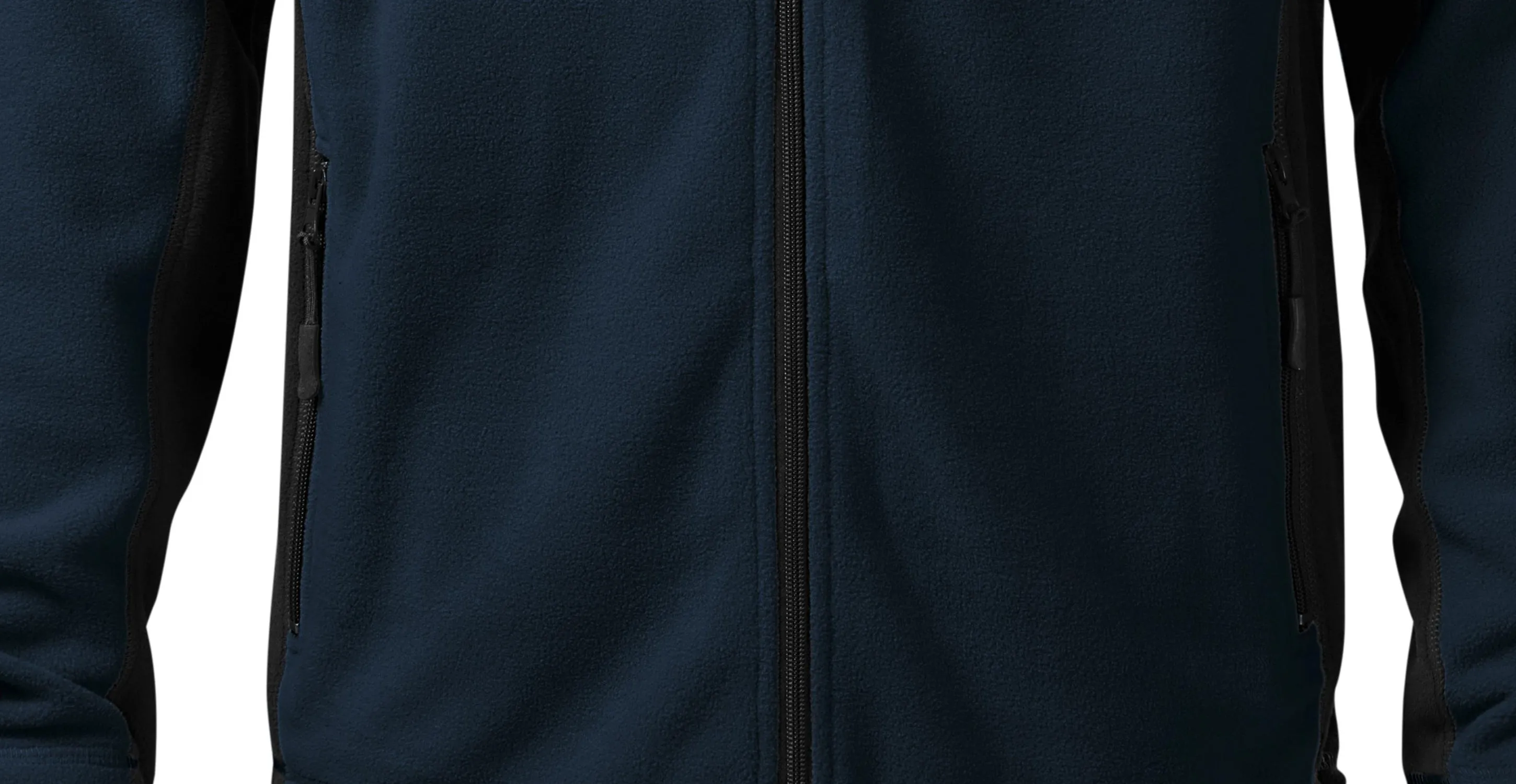 Pánska fleecová bunda kontrastná - Praktické vrecká so zipsom