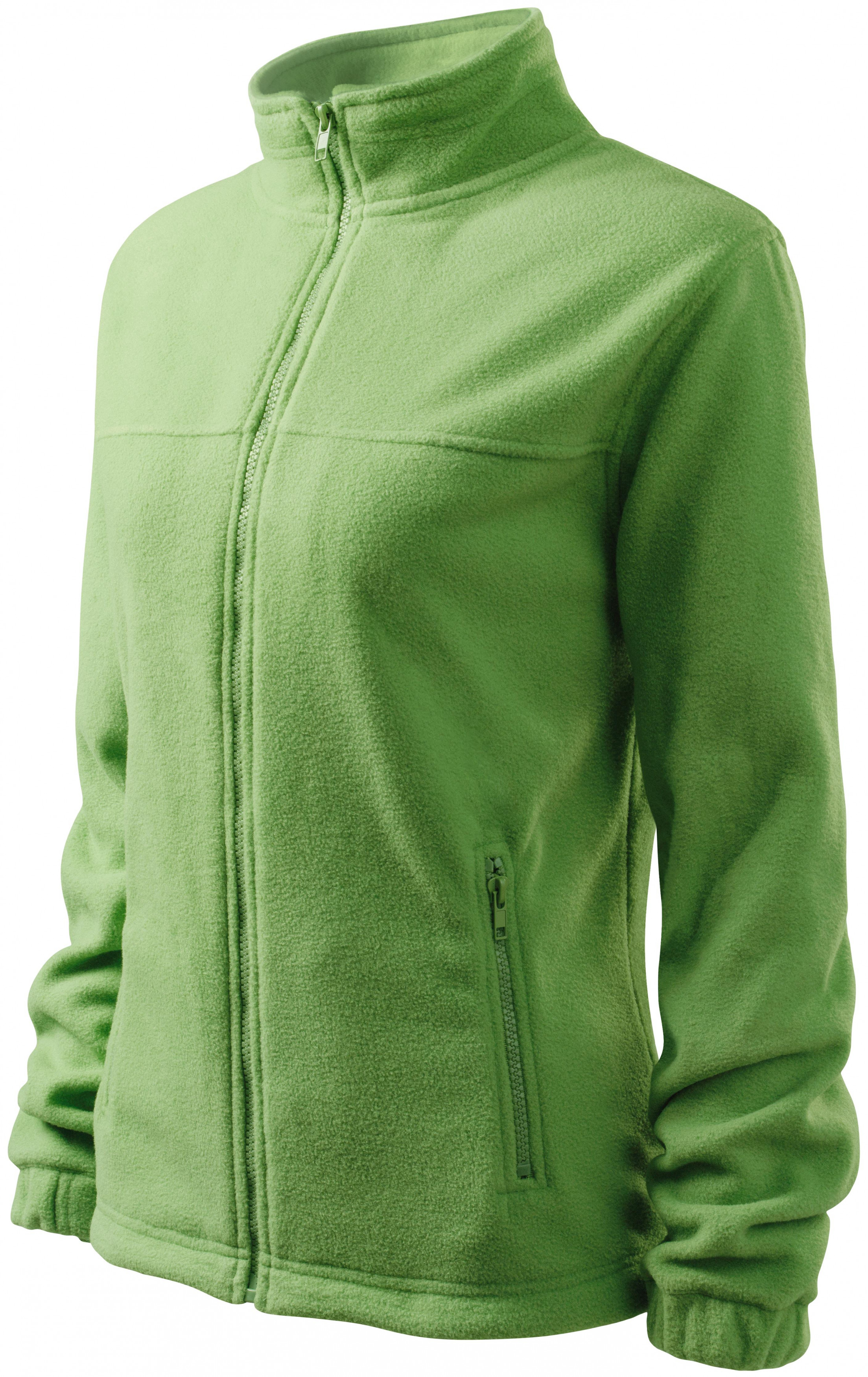 Dámska bunda fleecová, hráškovo zelená, XS