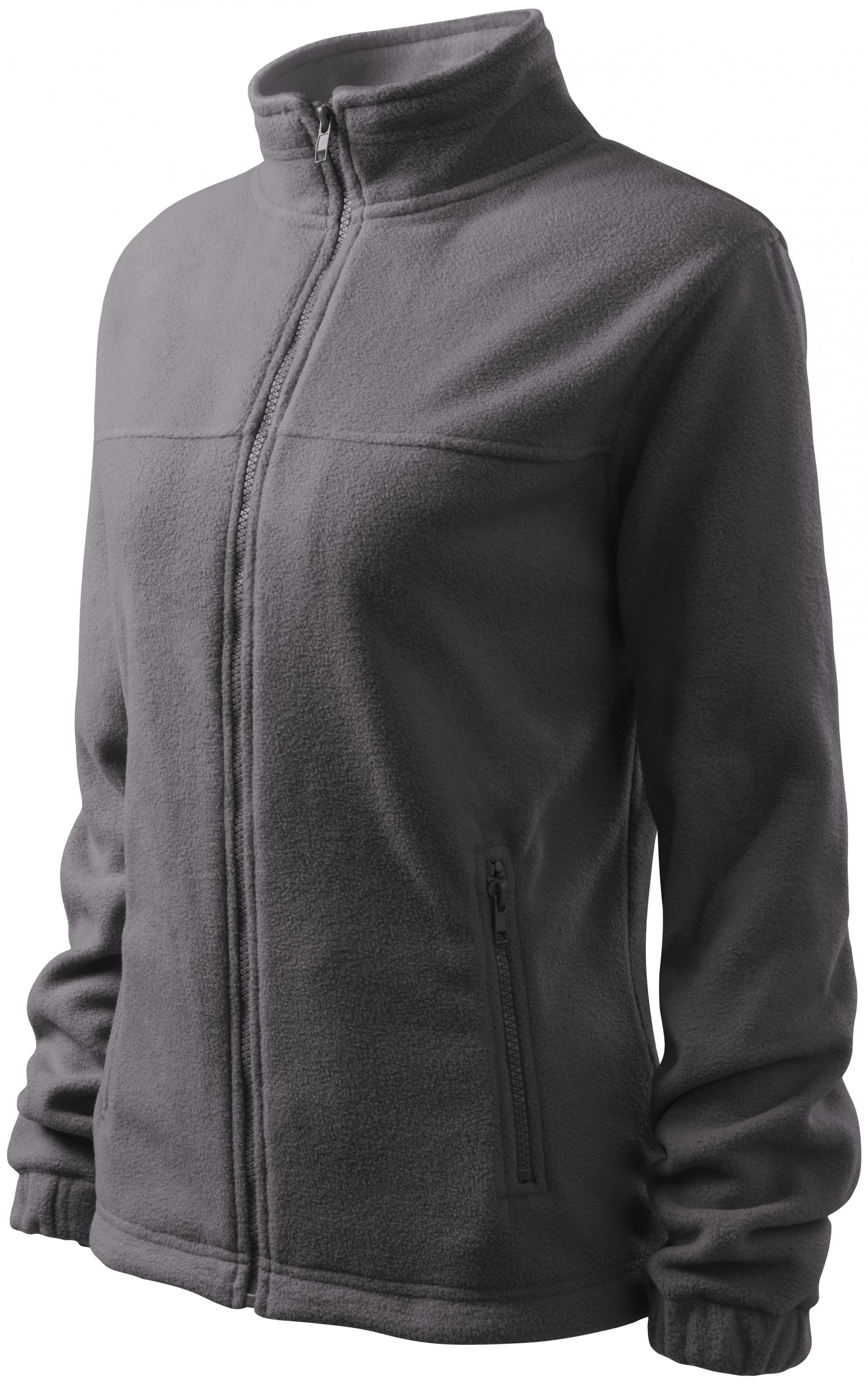 Dámska bunda fleecová, oceľovo sivá, XL