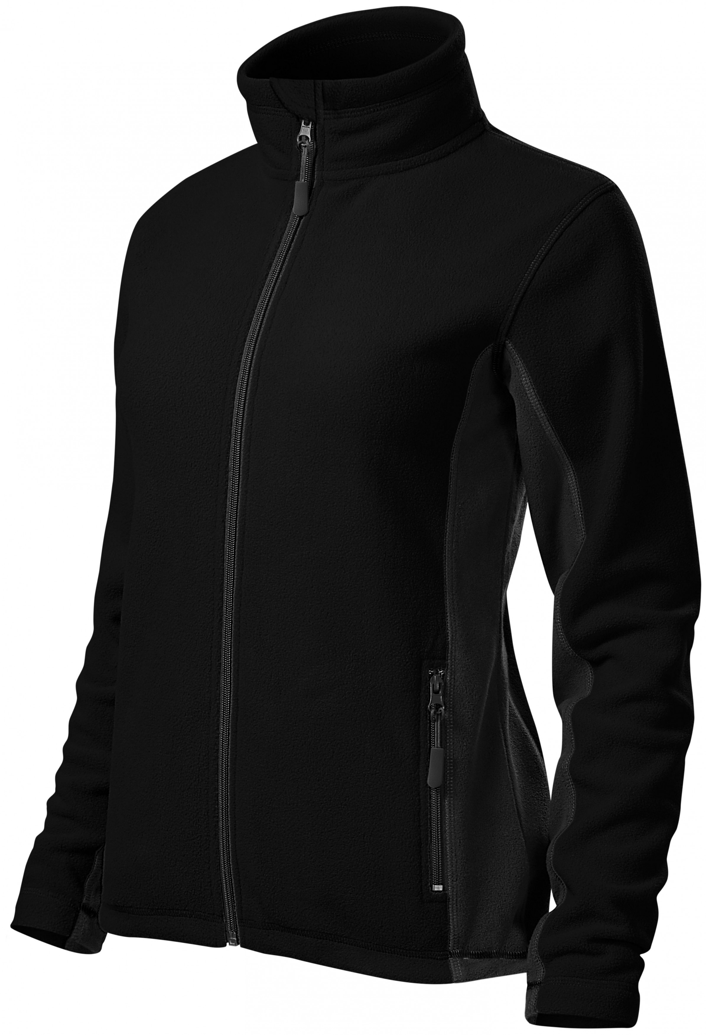 Dámska fleecová bunda kontrastná, čierna, 2XL