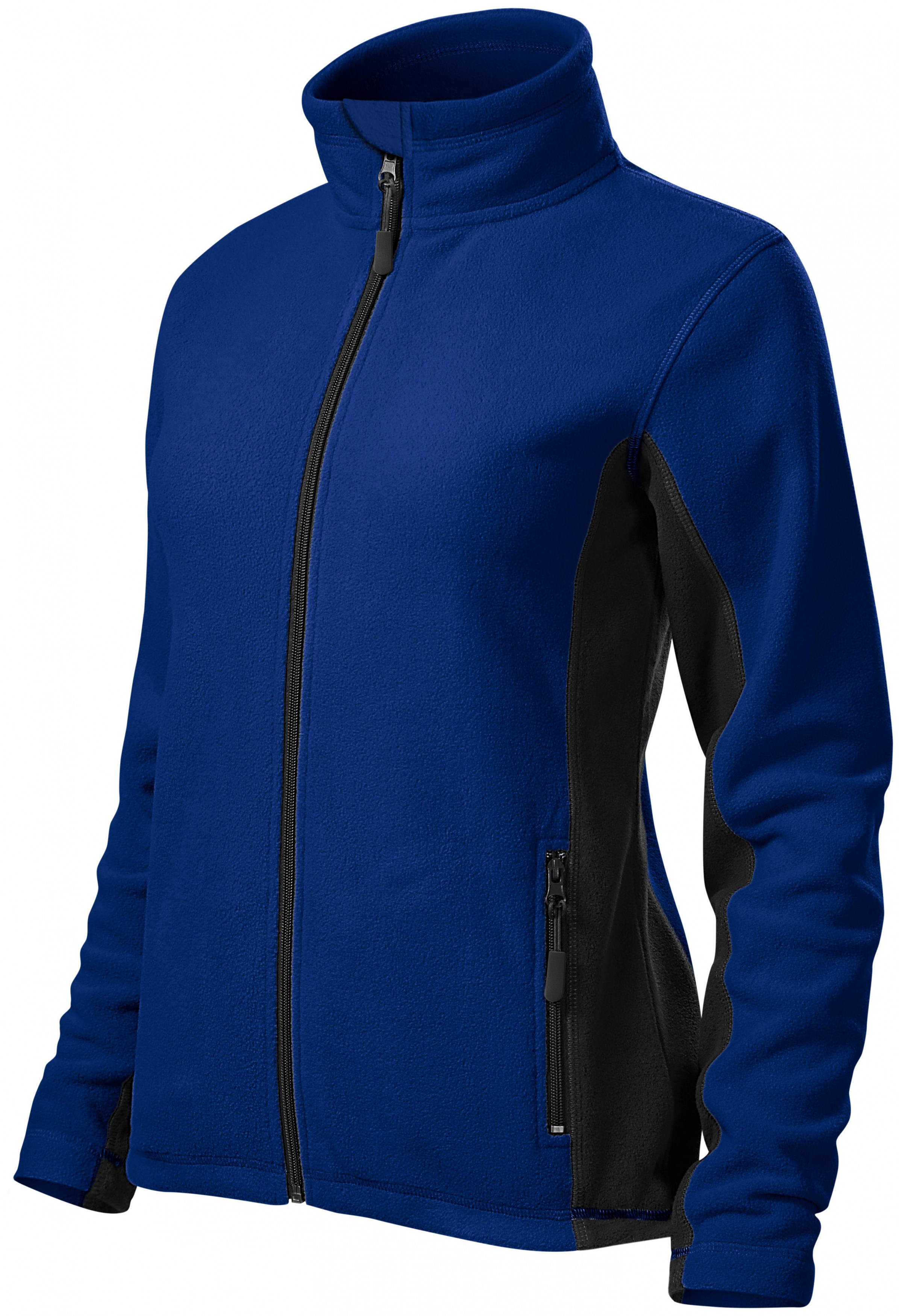 Dámska fleecová bunda kontrastná, kráľovská modrá, M