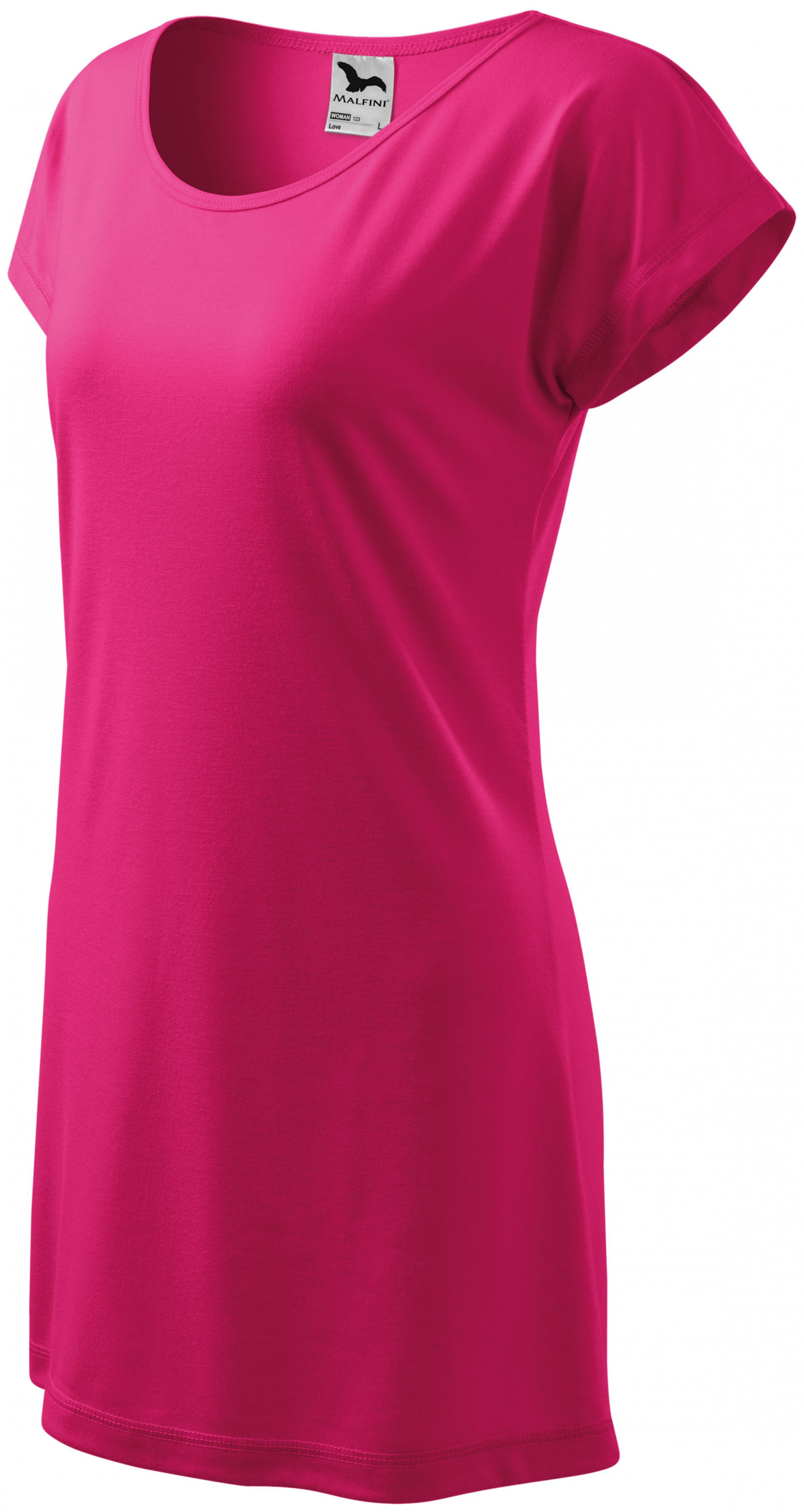 Dámske splývavé tričko/šaty, purpurová, 2XL