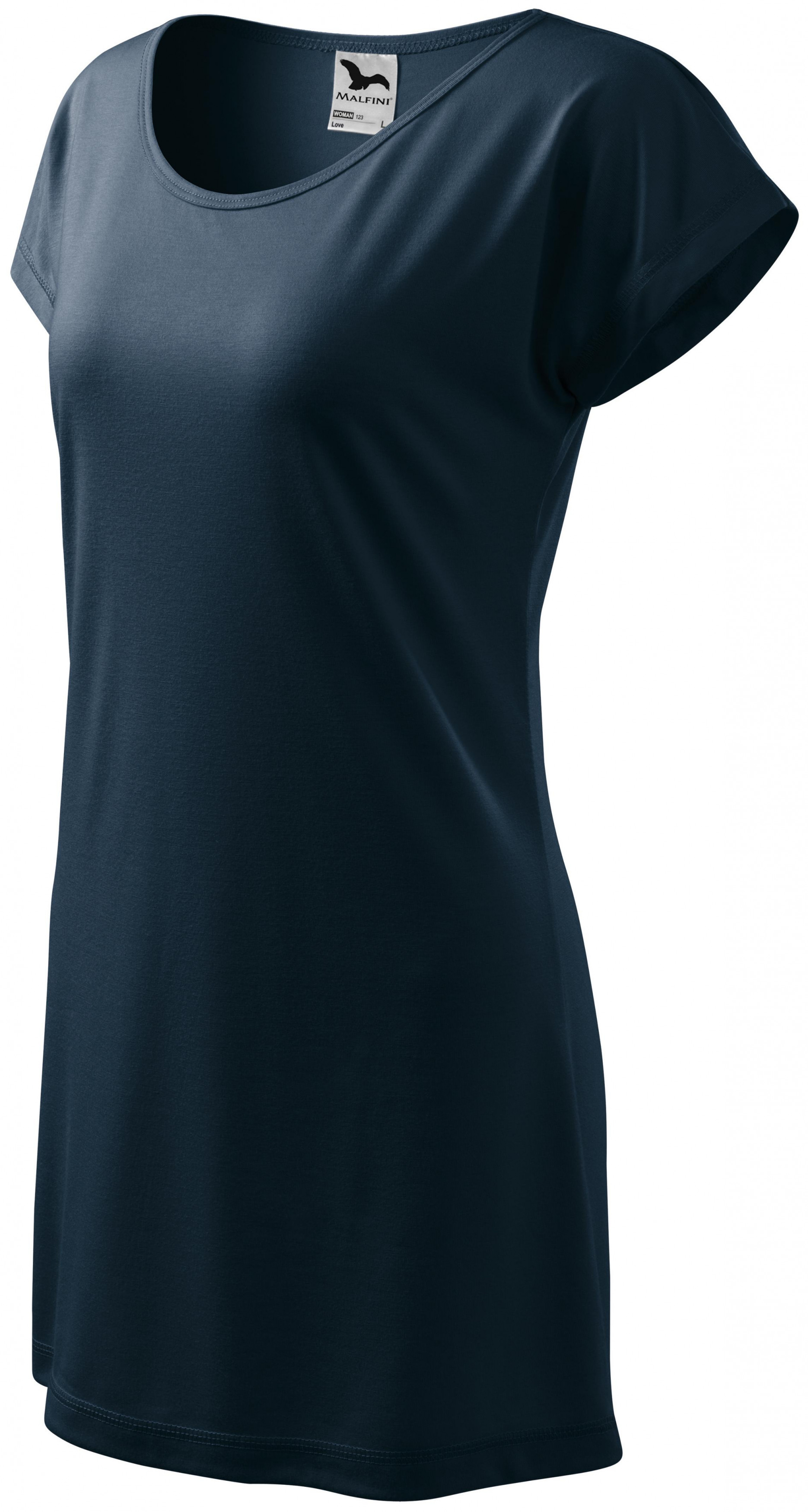 Dámske splývavé tričko/šaty, tmavomodrá, XL