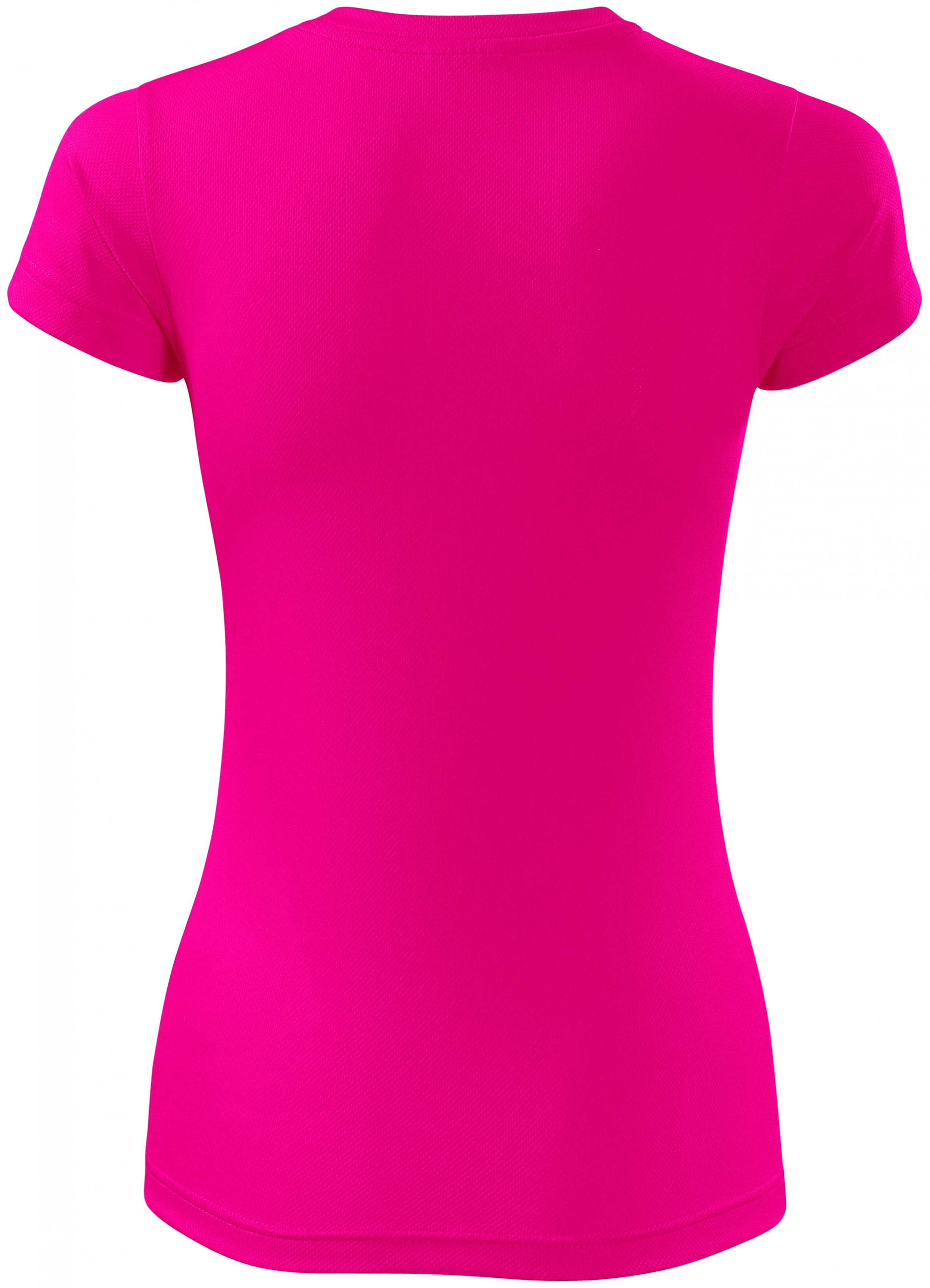 Dámske športové tričko, neonová ružová, XS