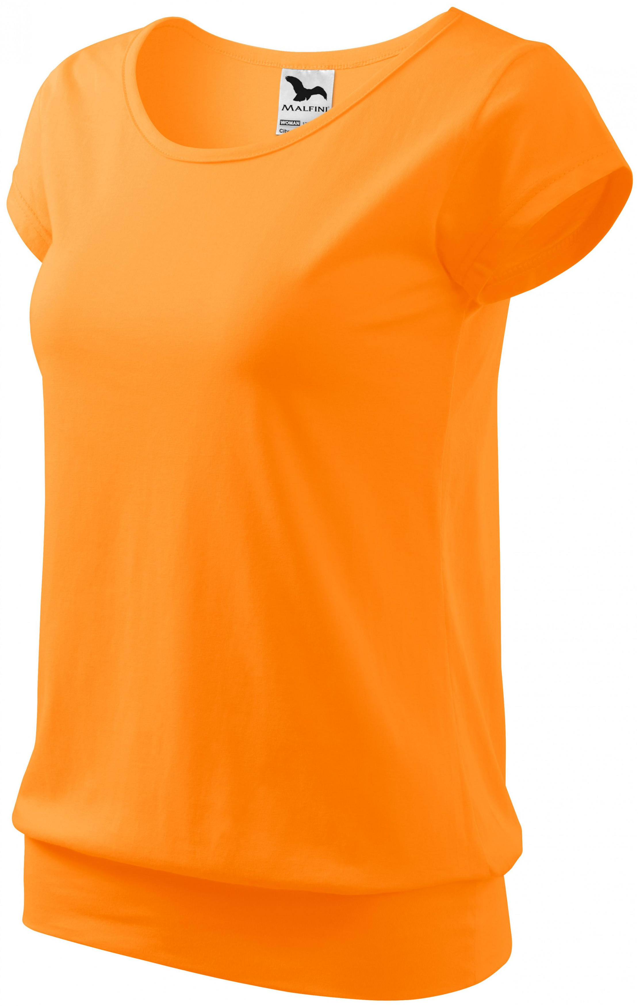 Dámske trendové tričko, mandarínková oranžová, L