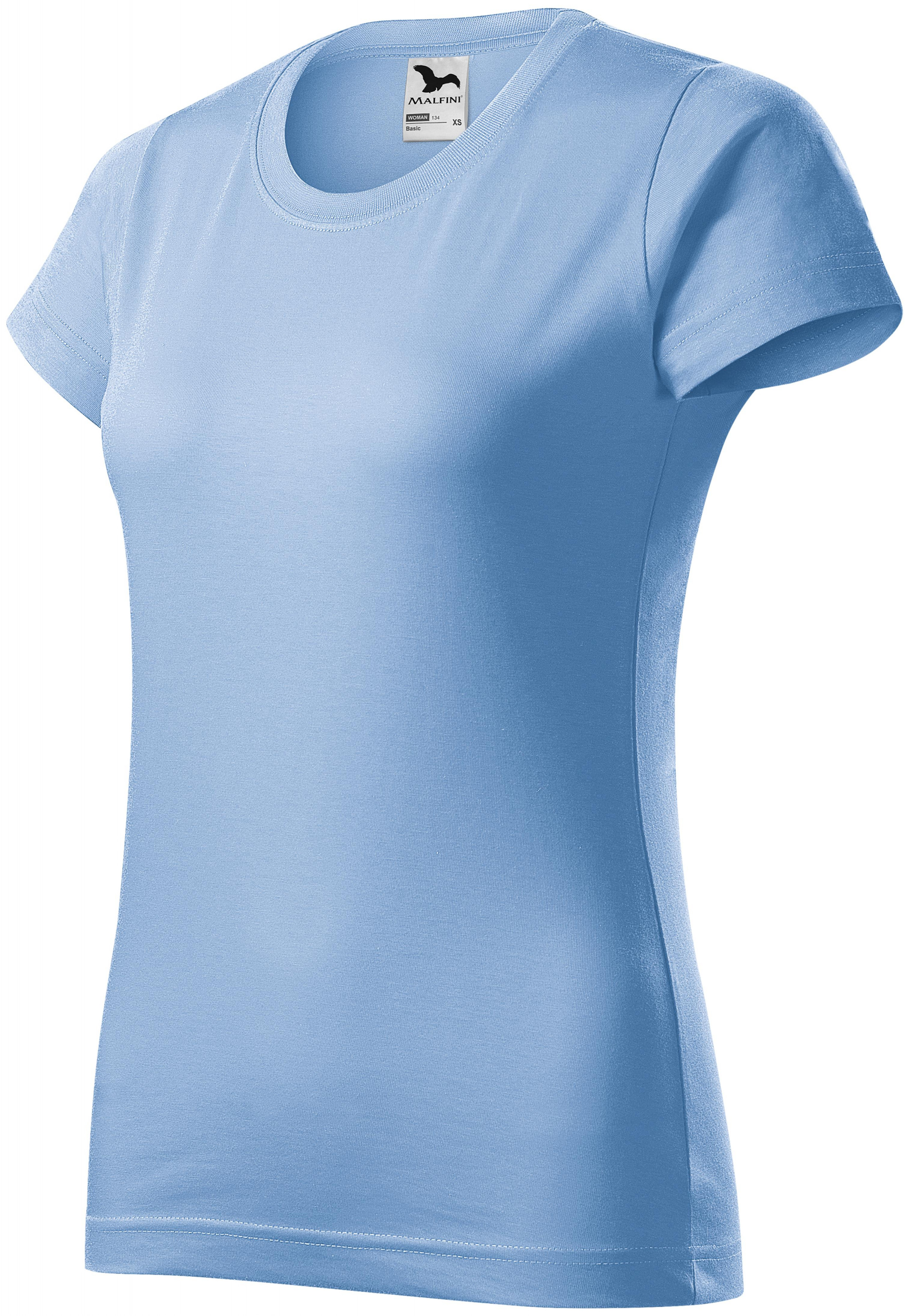 Dámske tričko jednoduché, nebeská modrá, XL