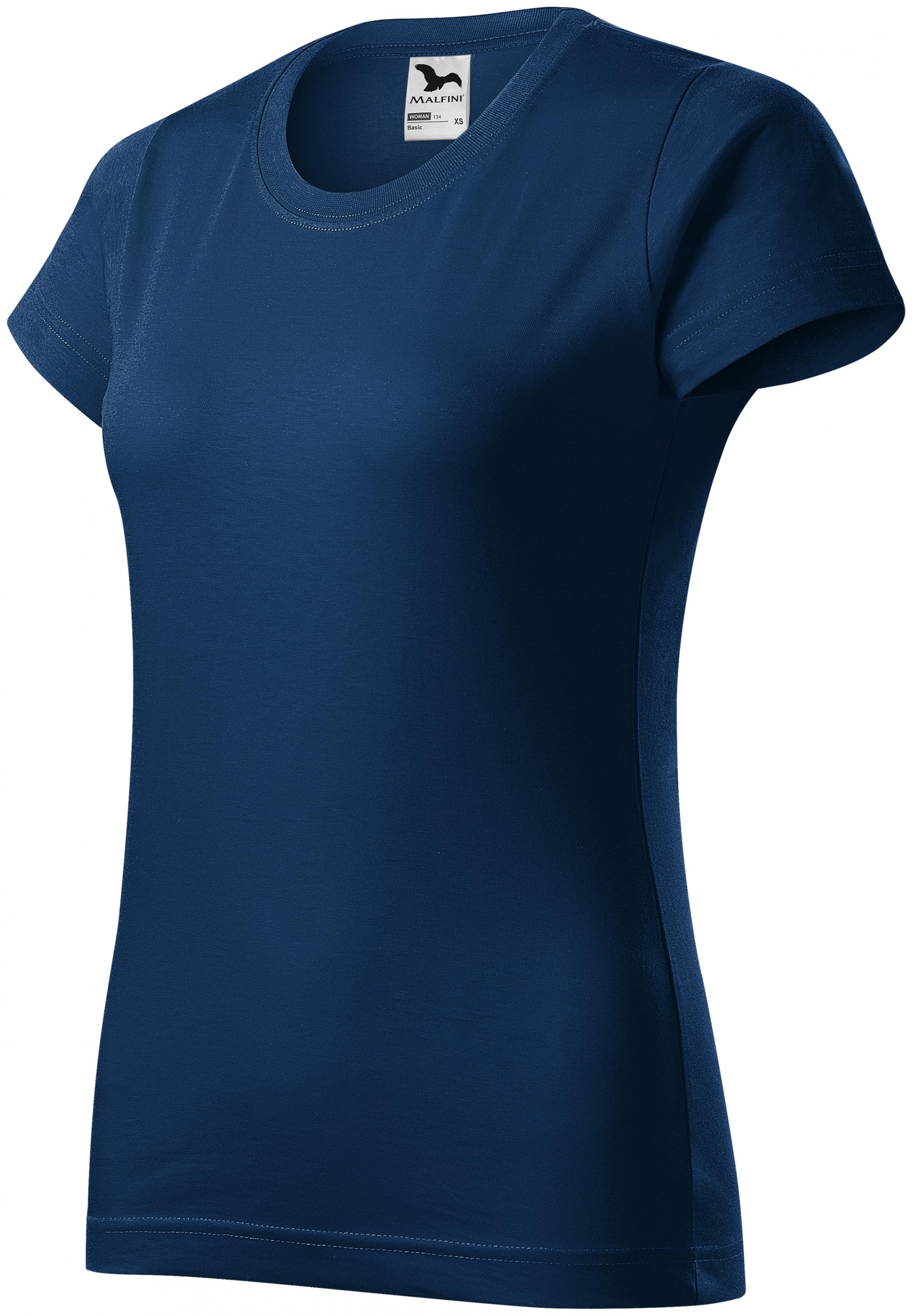 Dámske tričko jednoduché, polnočná modrá, XL