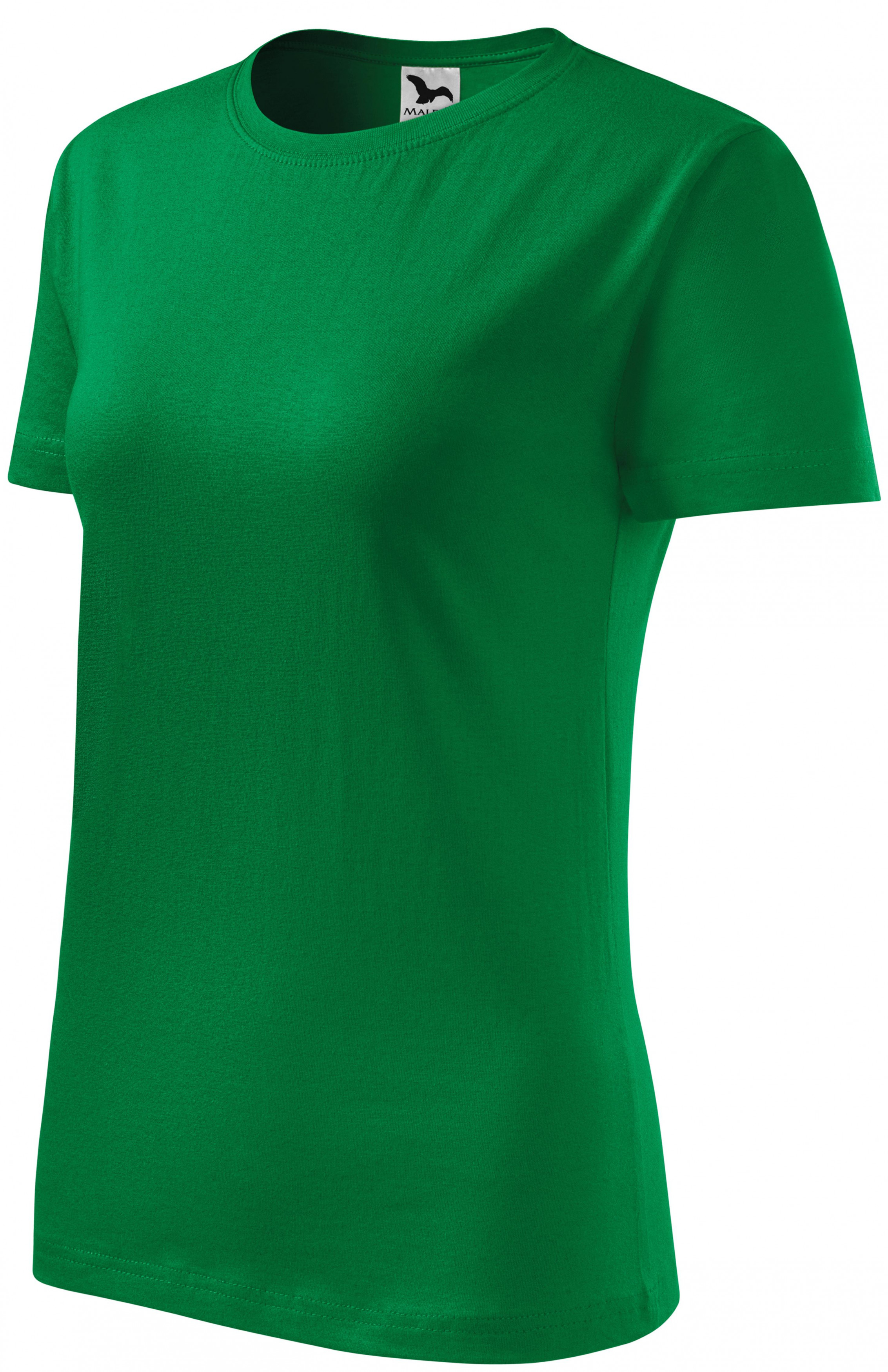 Dámske tričko klasické, trávová zelená, XL