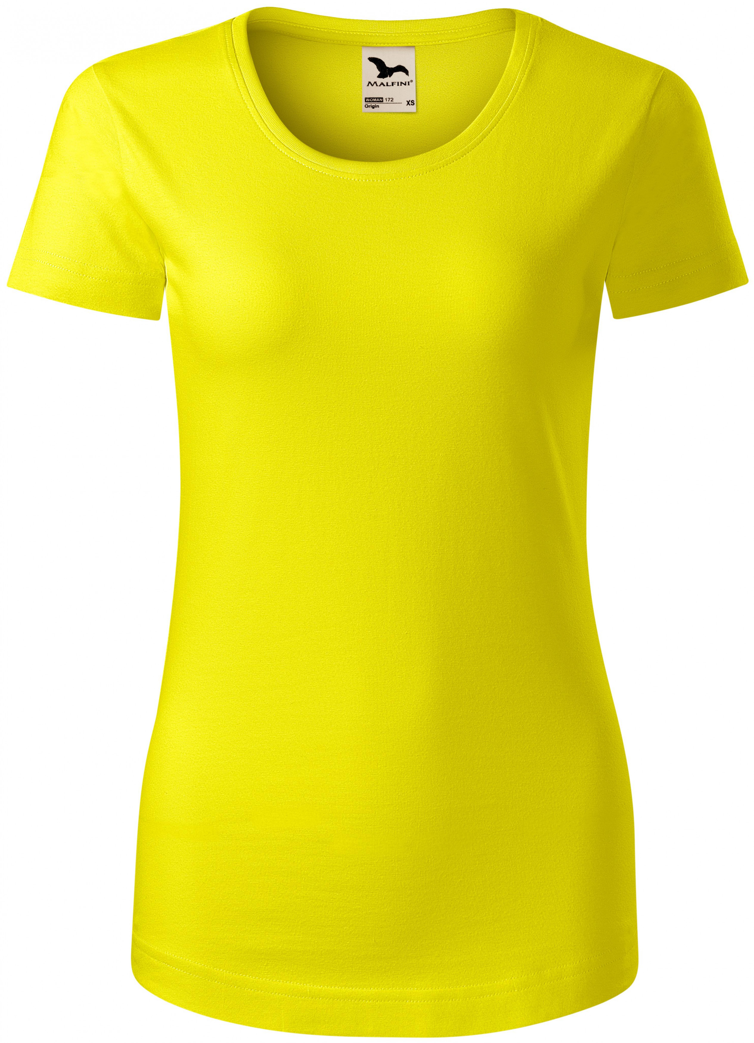 Dámske tričko, organická bavlna, citrónová, XL