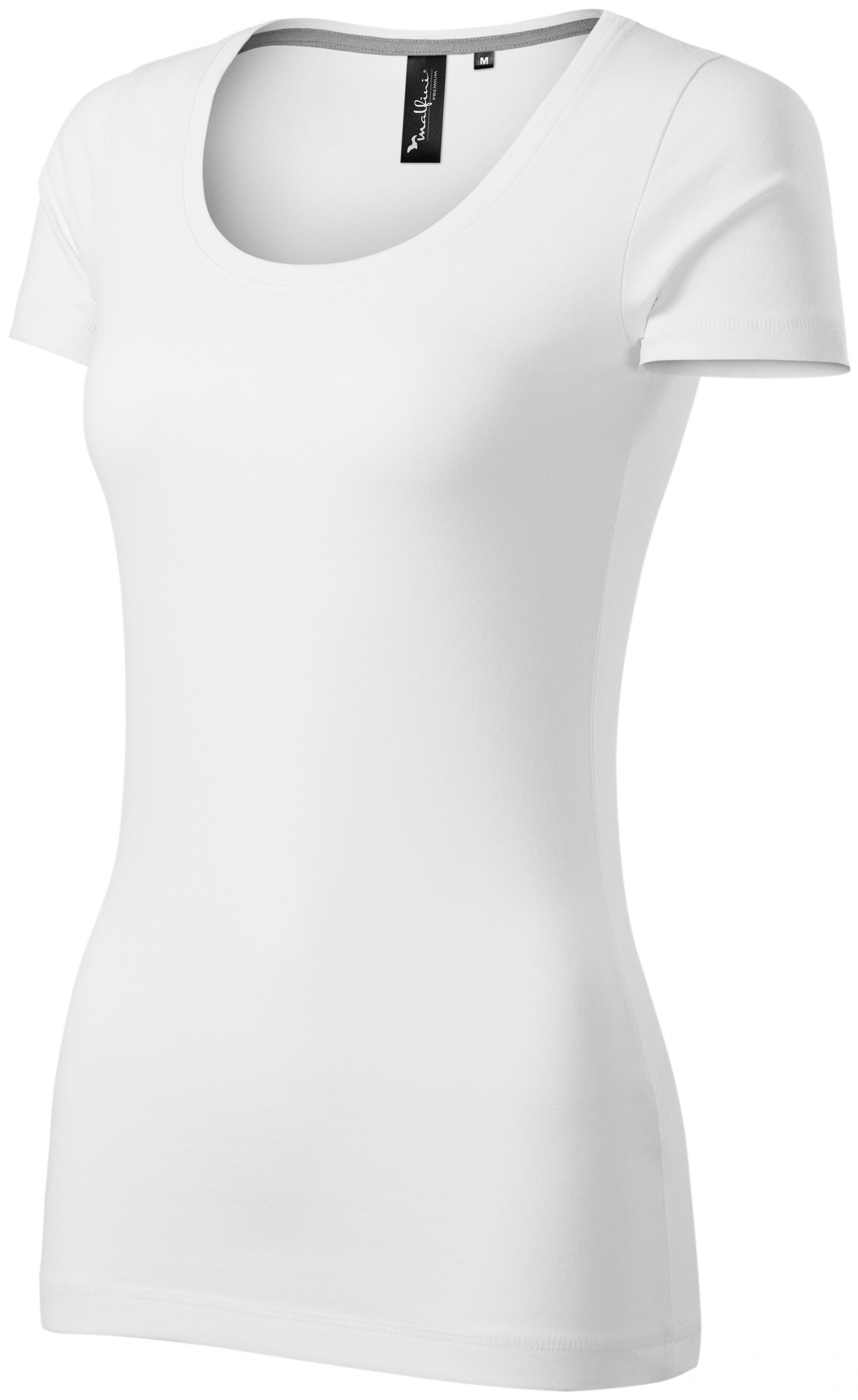 Dámske tričko s ozdobným prešitím, biela, XL