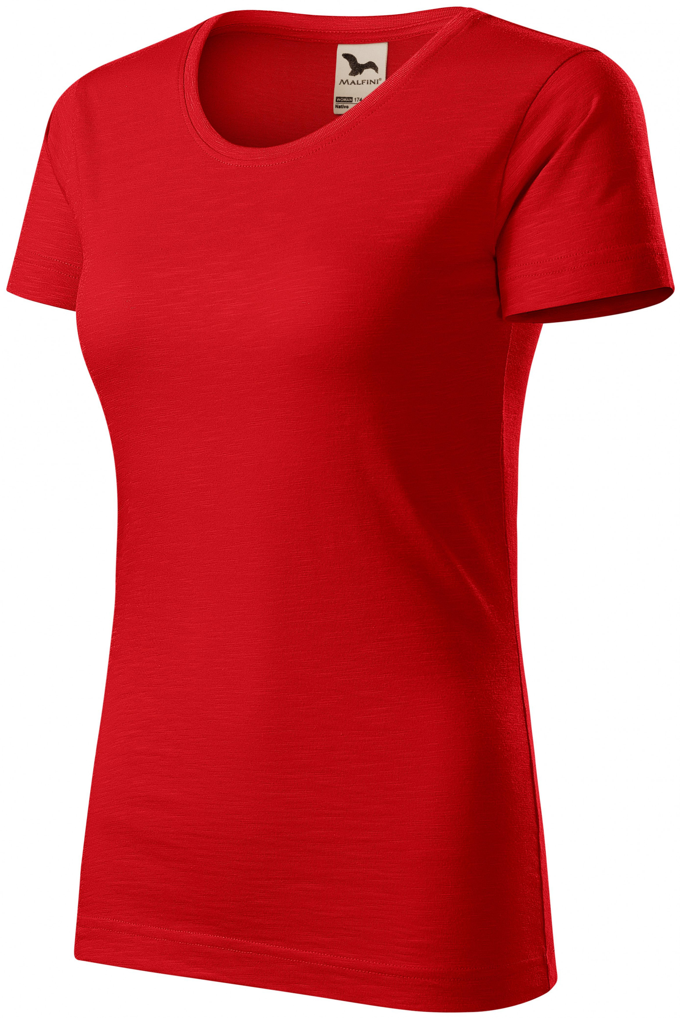 Dámske tričko, štruktúrovaná organická bavlna, červená, L