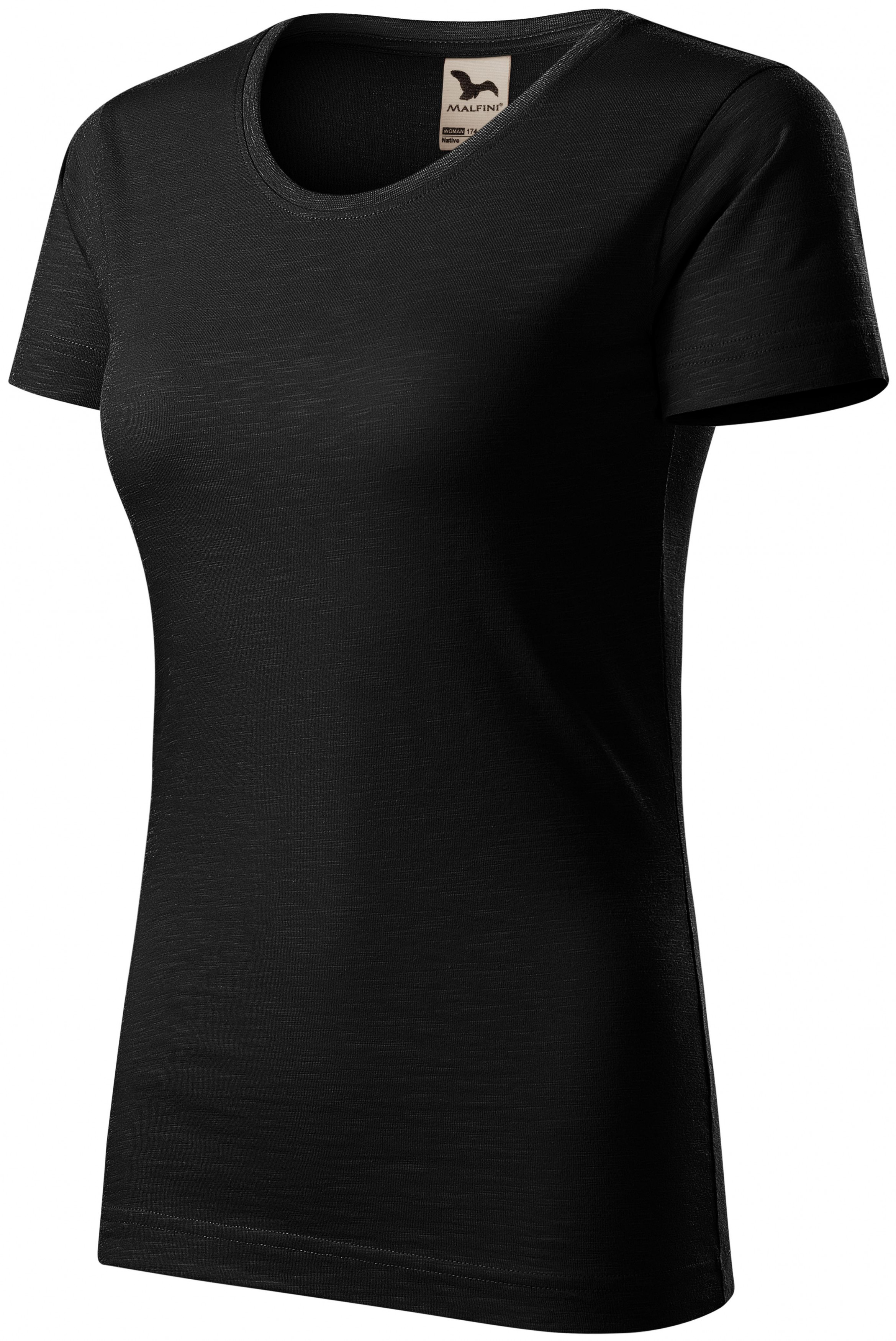 Dámske tričko, štruktúrovaná organická bavlna, čierna, XS