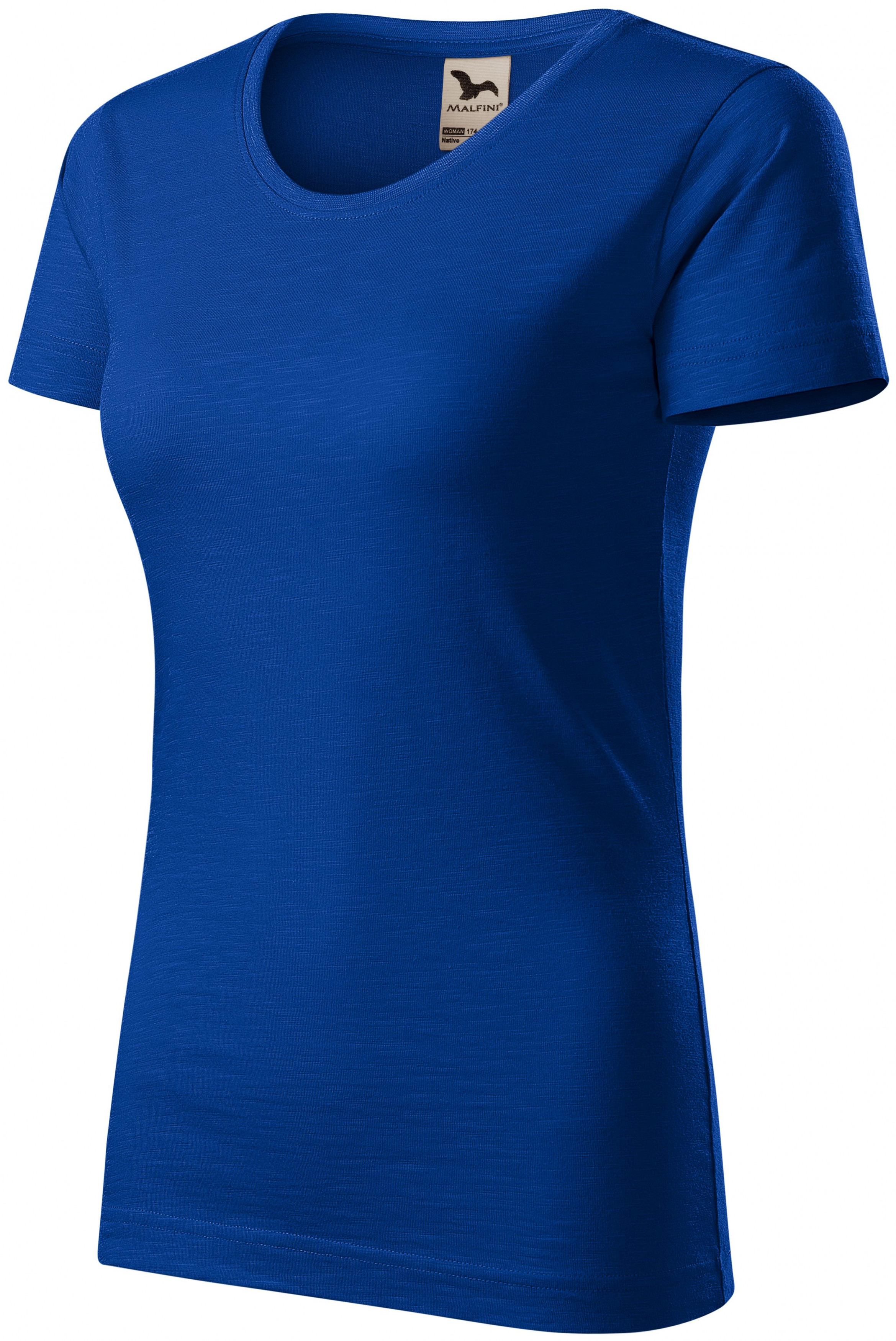 Dámske tričko, štruktúrovaná organická bavlna, kráľovská modrá, XS