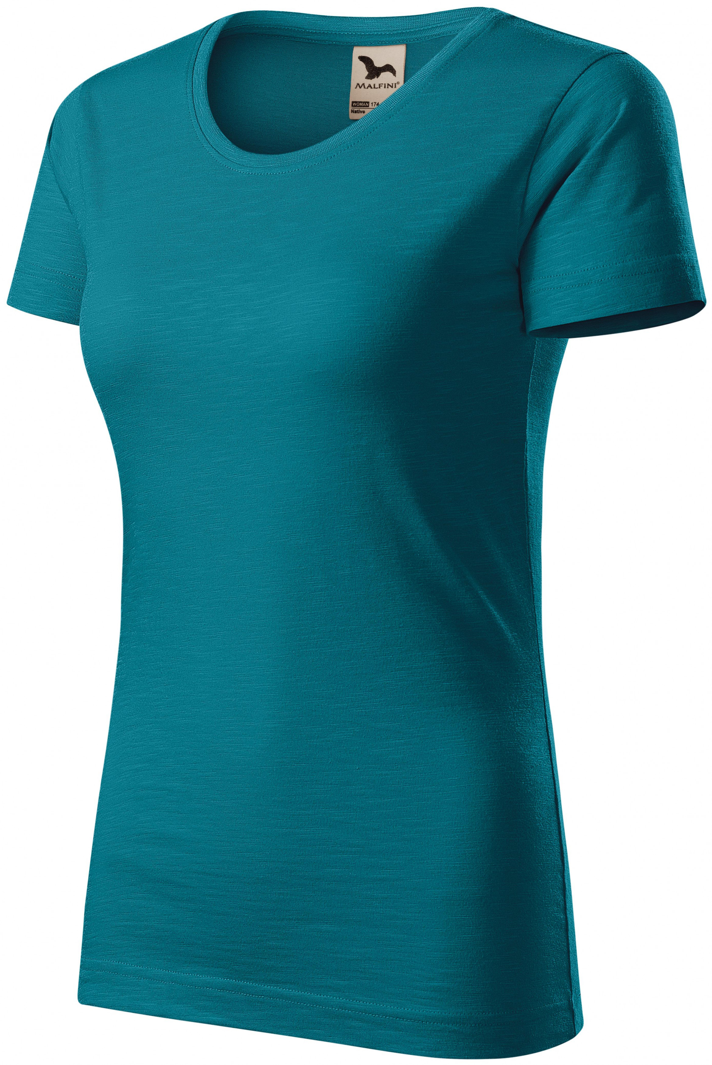 Dámske tričko, štruktúrovaná organická bavlna, petrol blue, XL