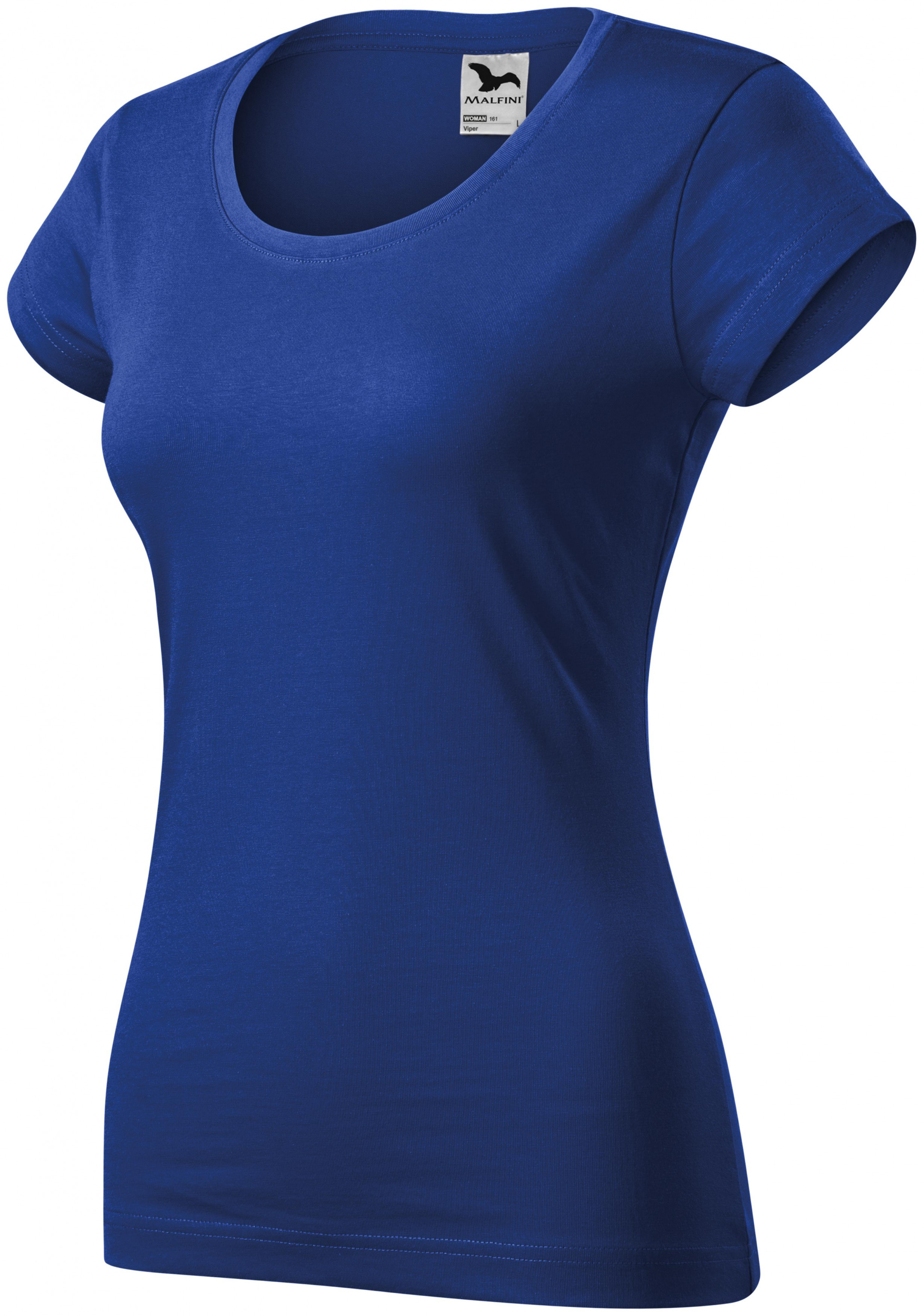 Dámske tričko zúžené s okrúhlym výstrihom, kráľovská modrá, XL