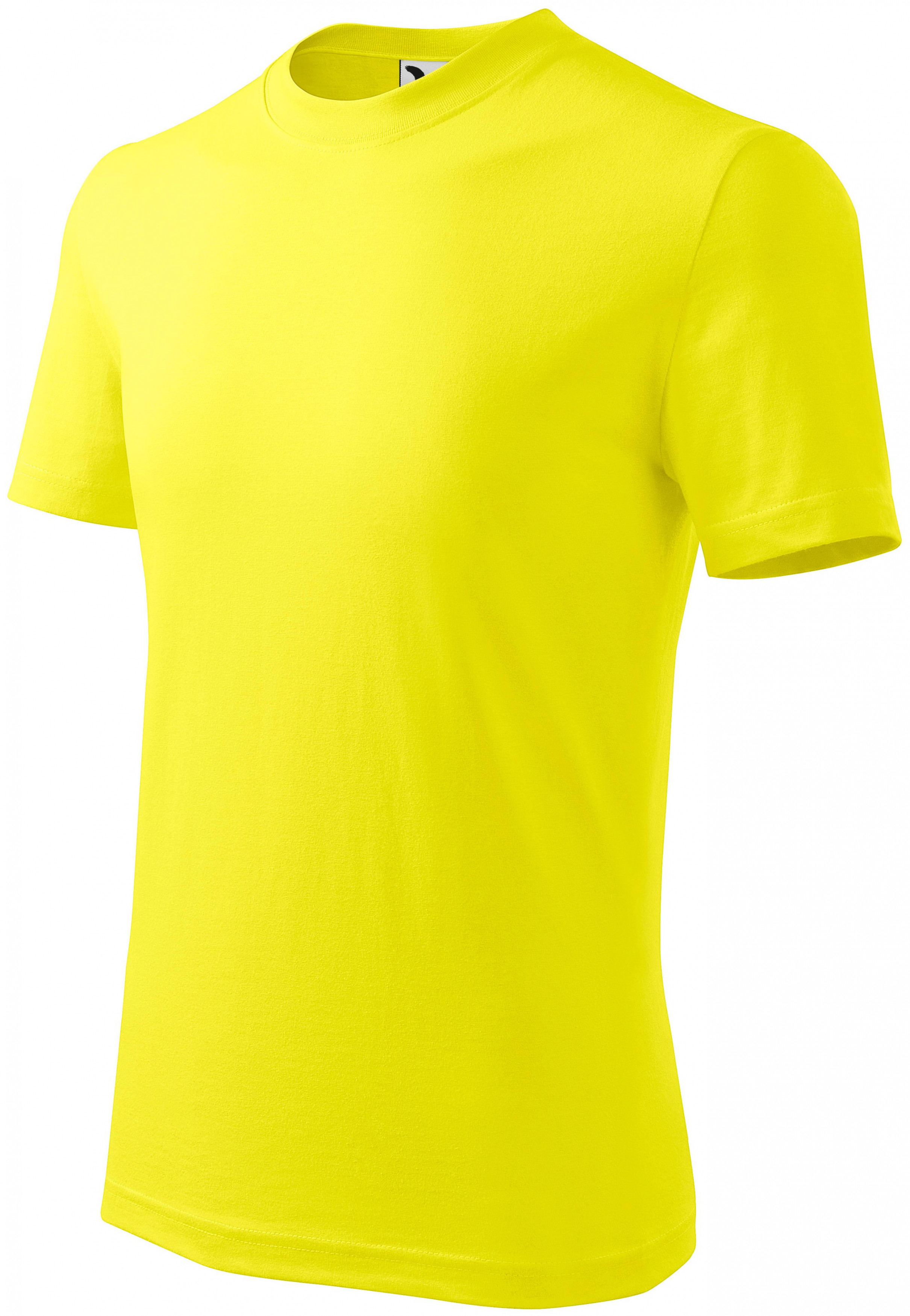 Detské tričko jednoduché, citrónová, 110cm / 4roky