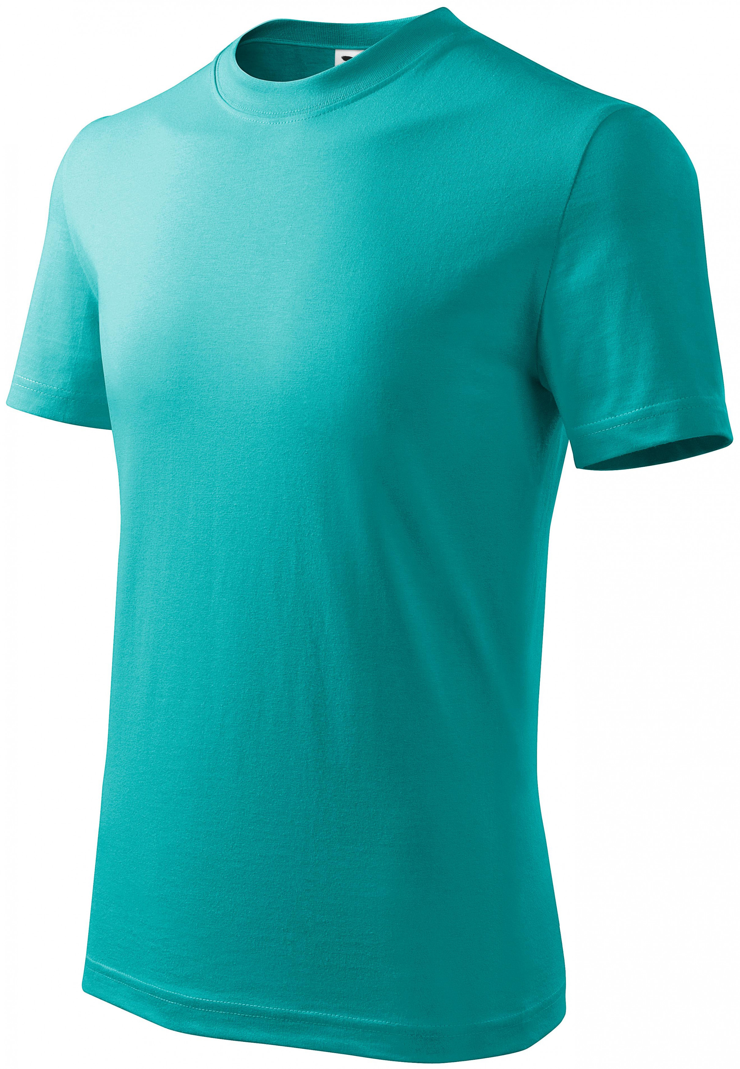 Detské tričko jednoduché, smaragdovozelená, 146cm / 10rokov