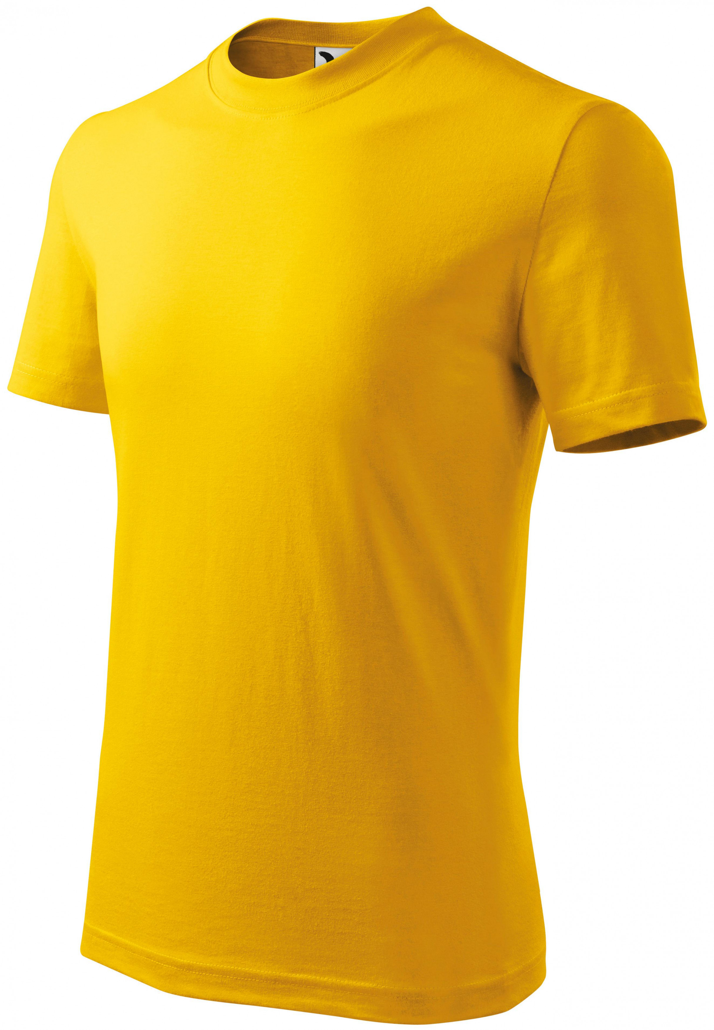 Detské tričko jednoduché, žltá, 158cm / 12rokov