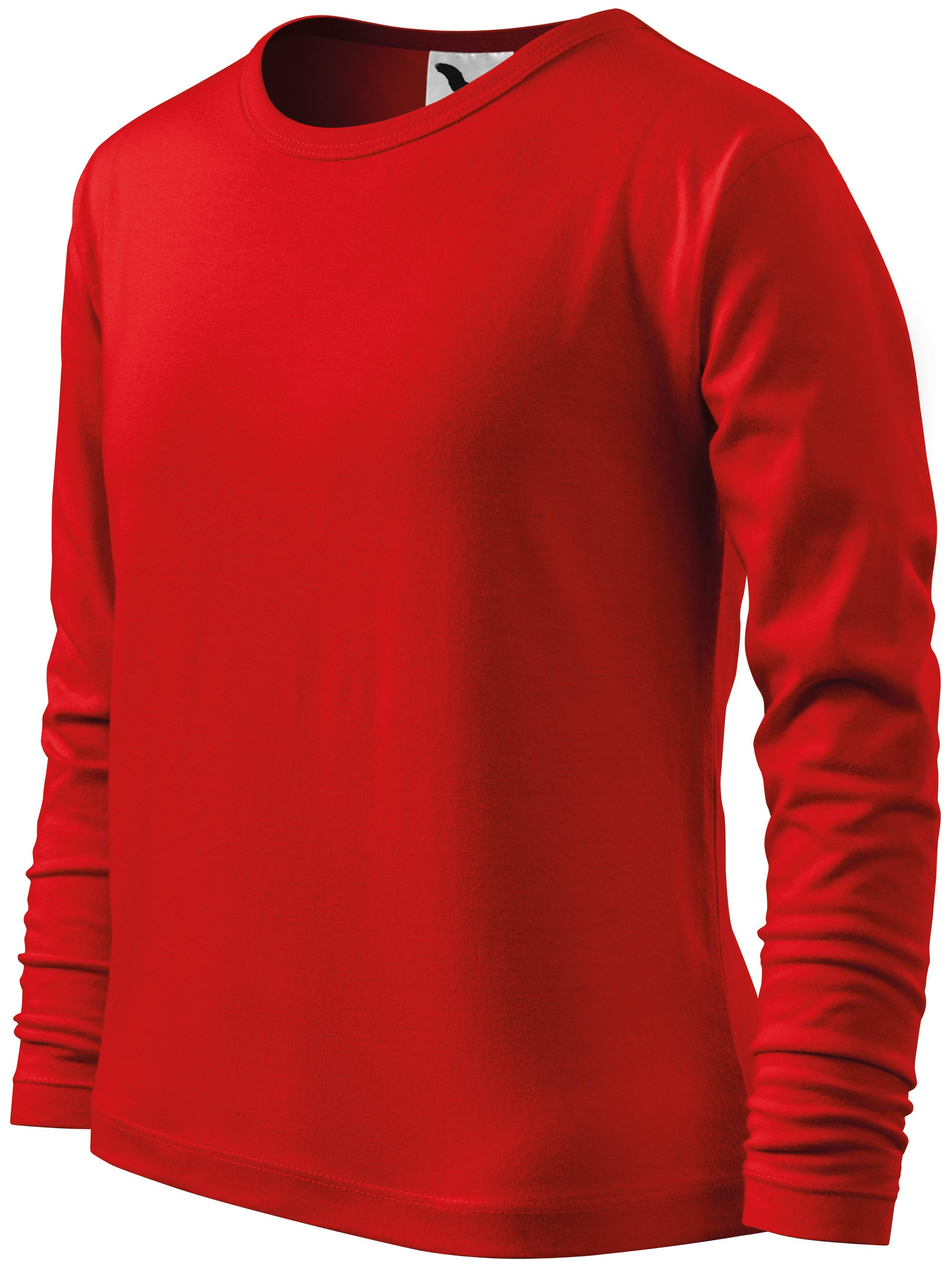 Detské tričko s dlhým rukávom, červená, 110cm / 4roky