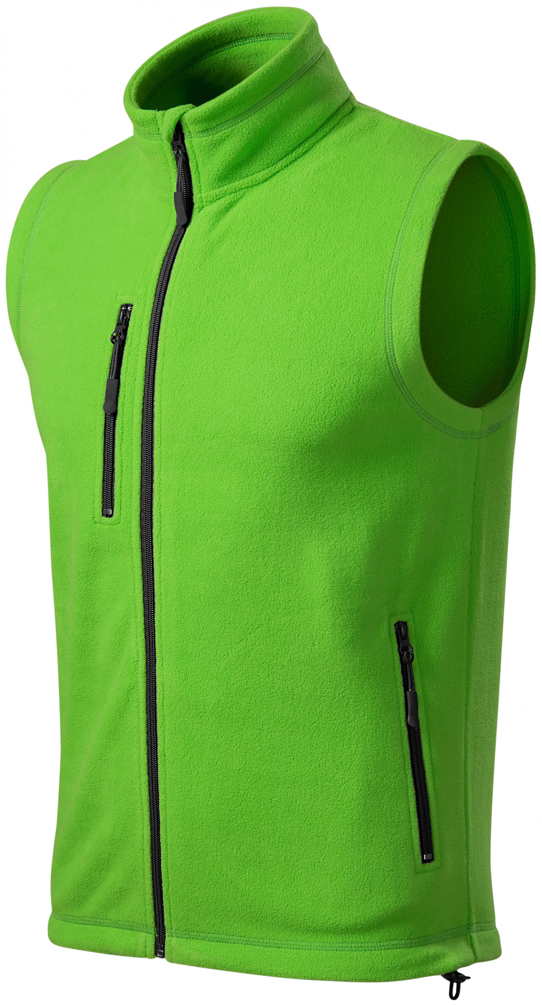 Fleecová vesta kontrastná, jablkovo zelená, XS