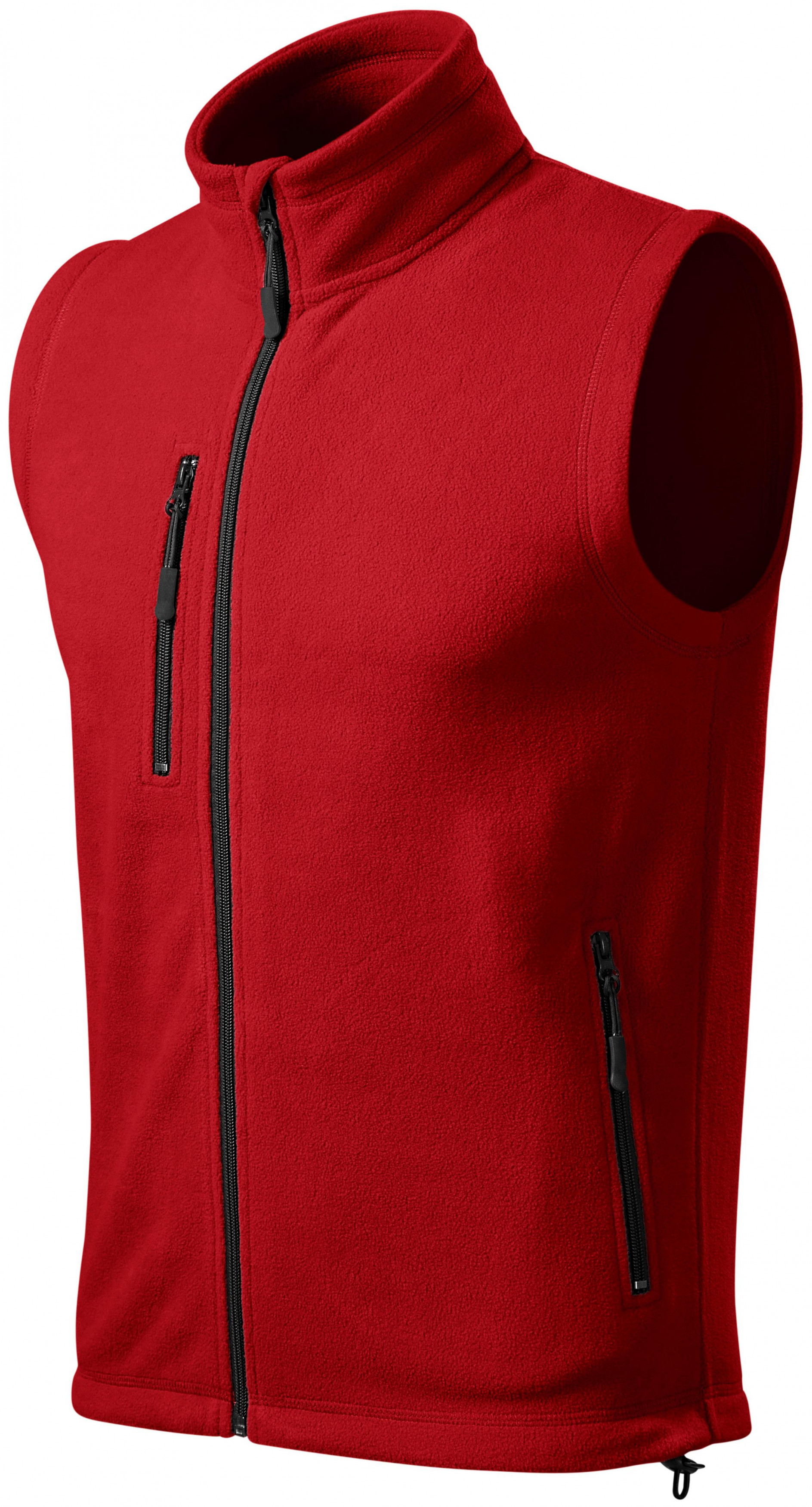 Fleecová vesta kontrastná, červená, M
