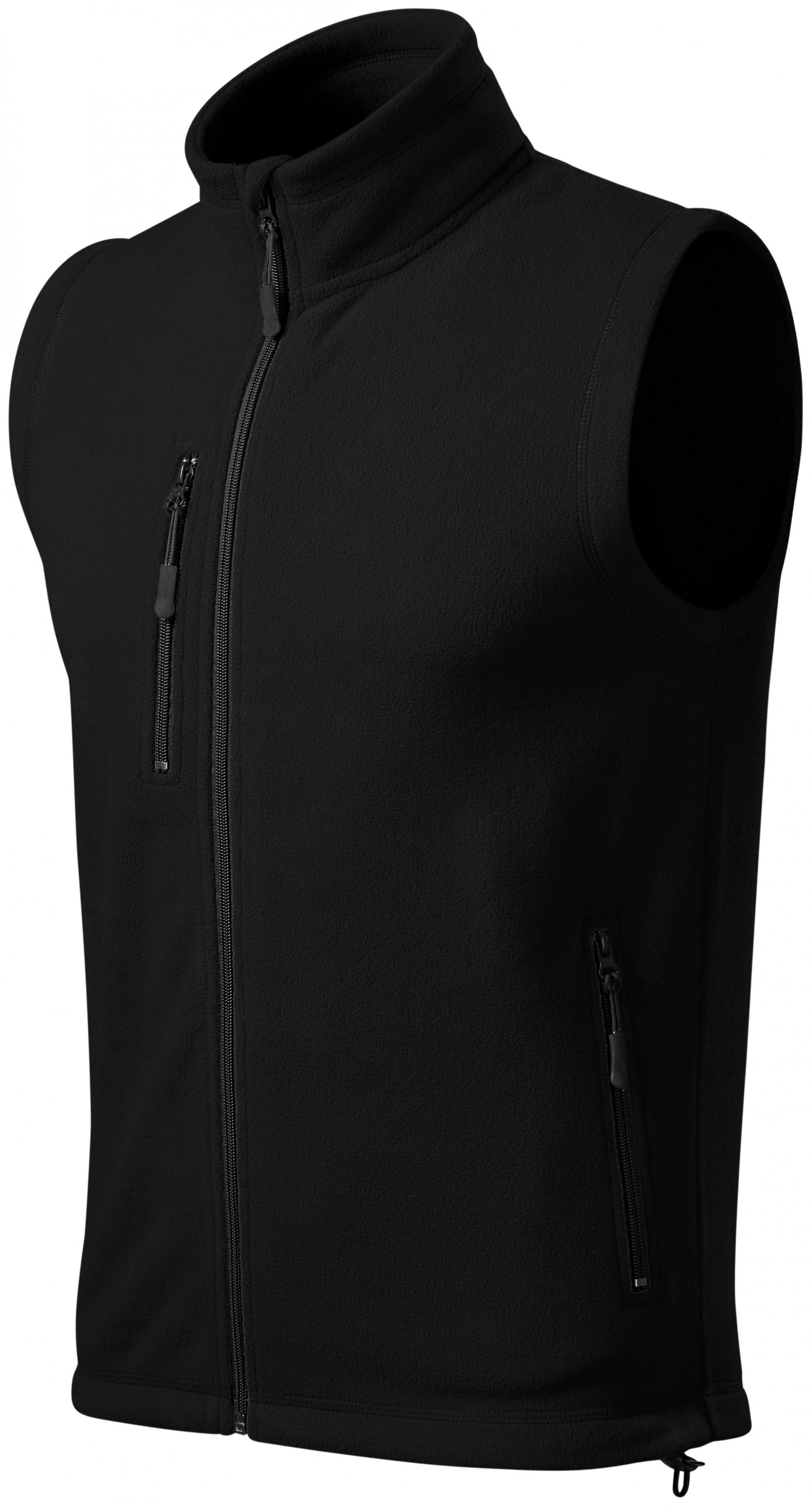 Fleecová vesta kontrastná, čierna, XL