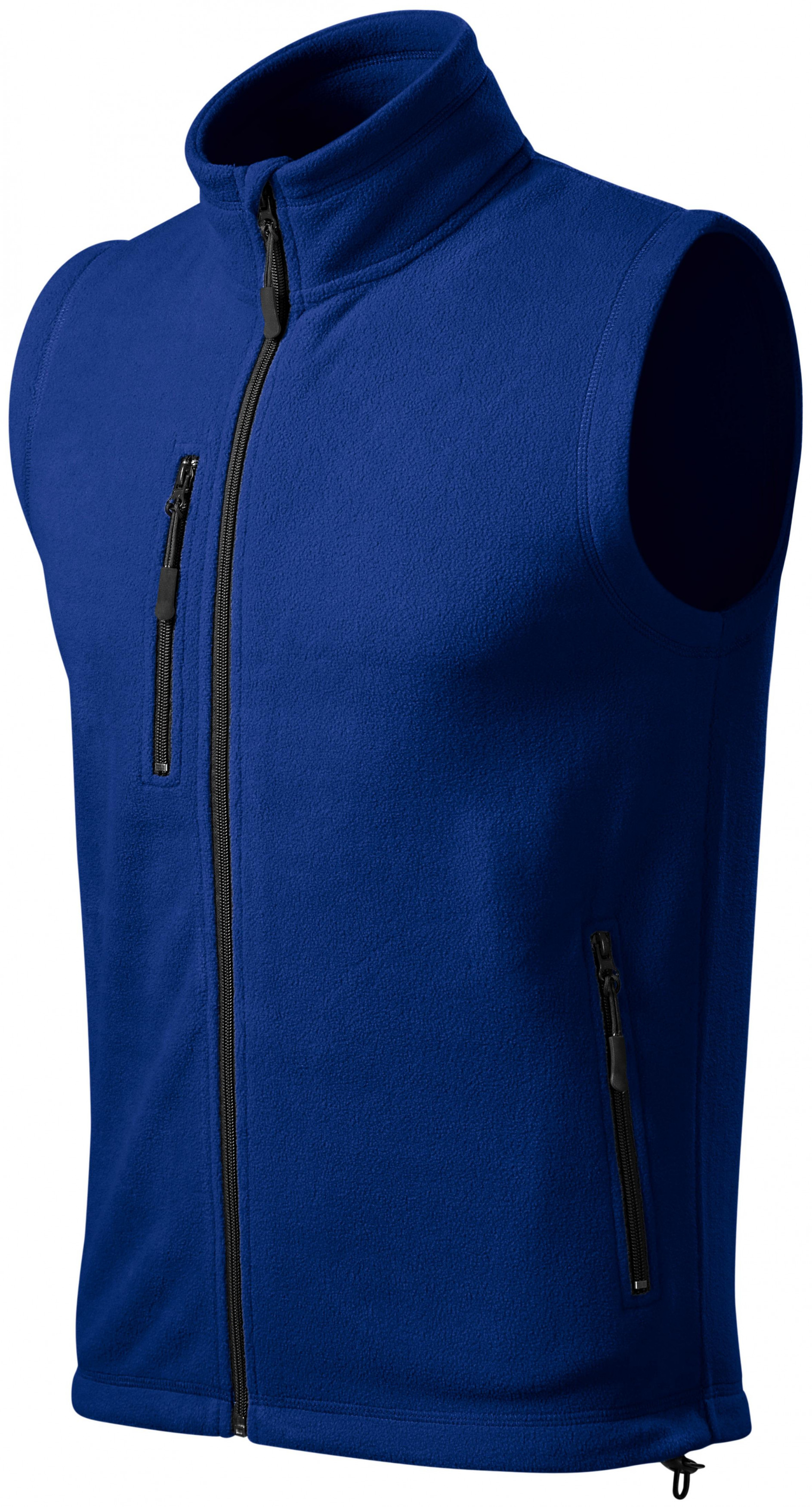 Fleecová vesta kontrastná, kráľovská modrá, M