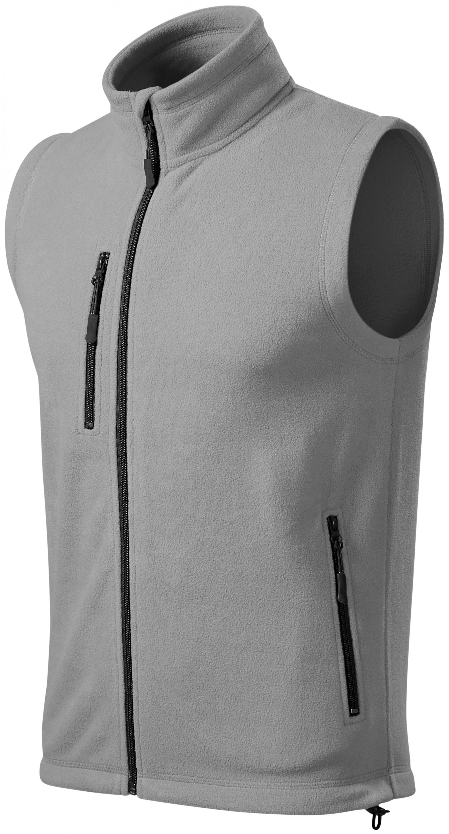 Fleecová vesta kontrastná, svetlo sivá, XL