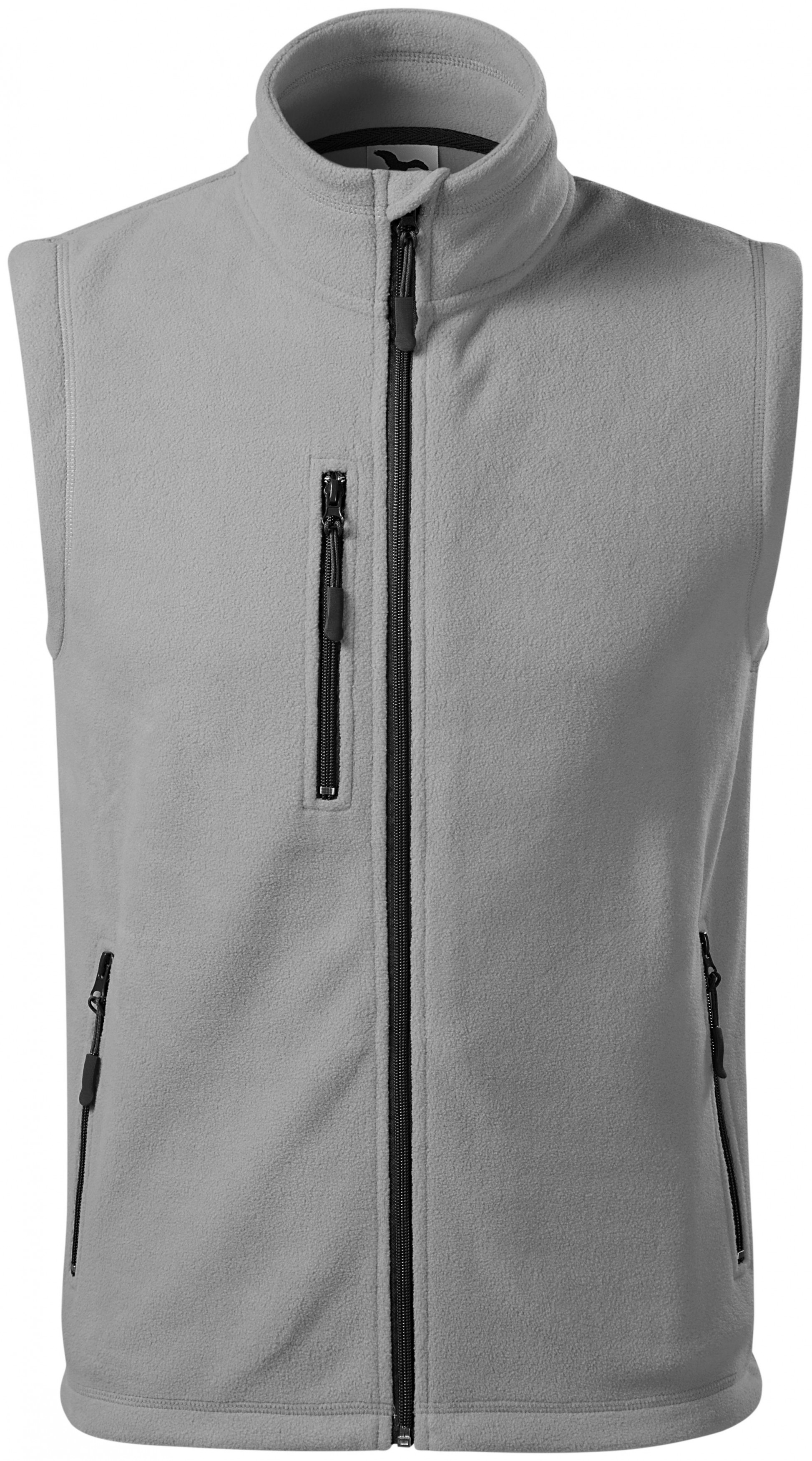 Fleecová vesta kontrastná, svetlo sivá, 2XL