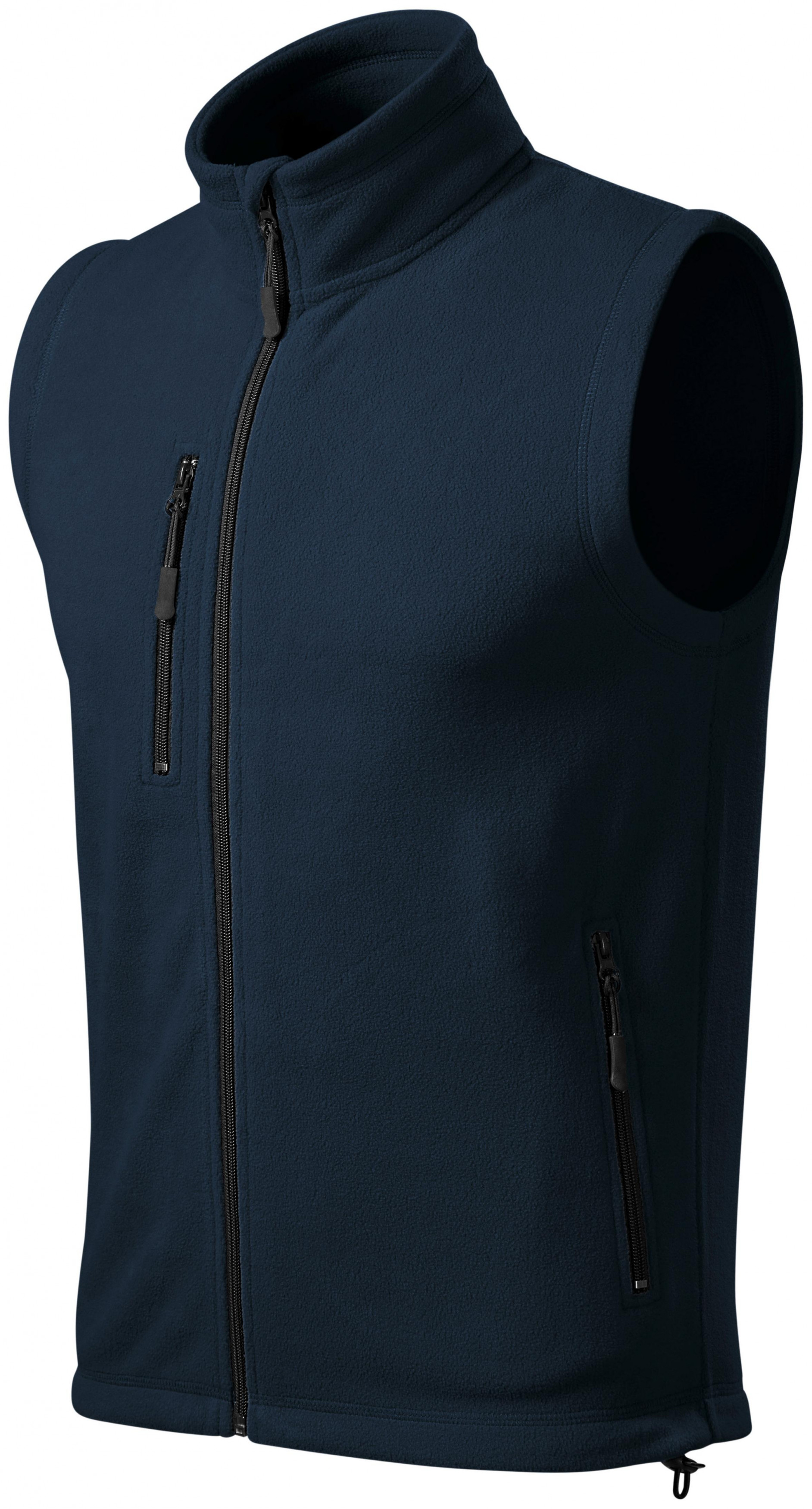 Fleecová vesta kontrastná, tmavomodrá, XL