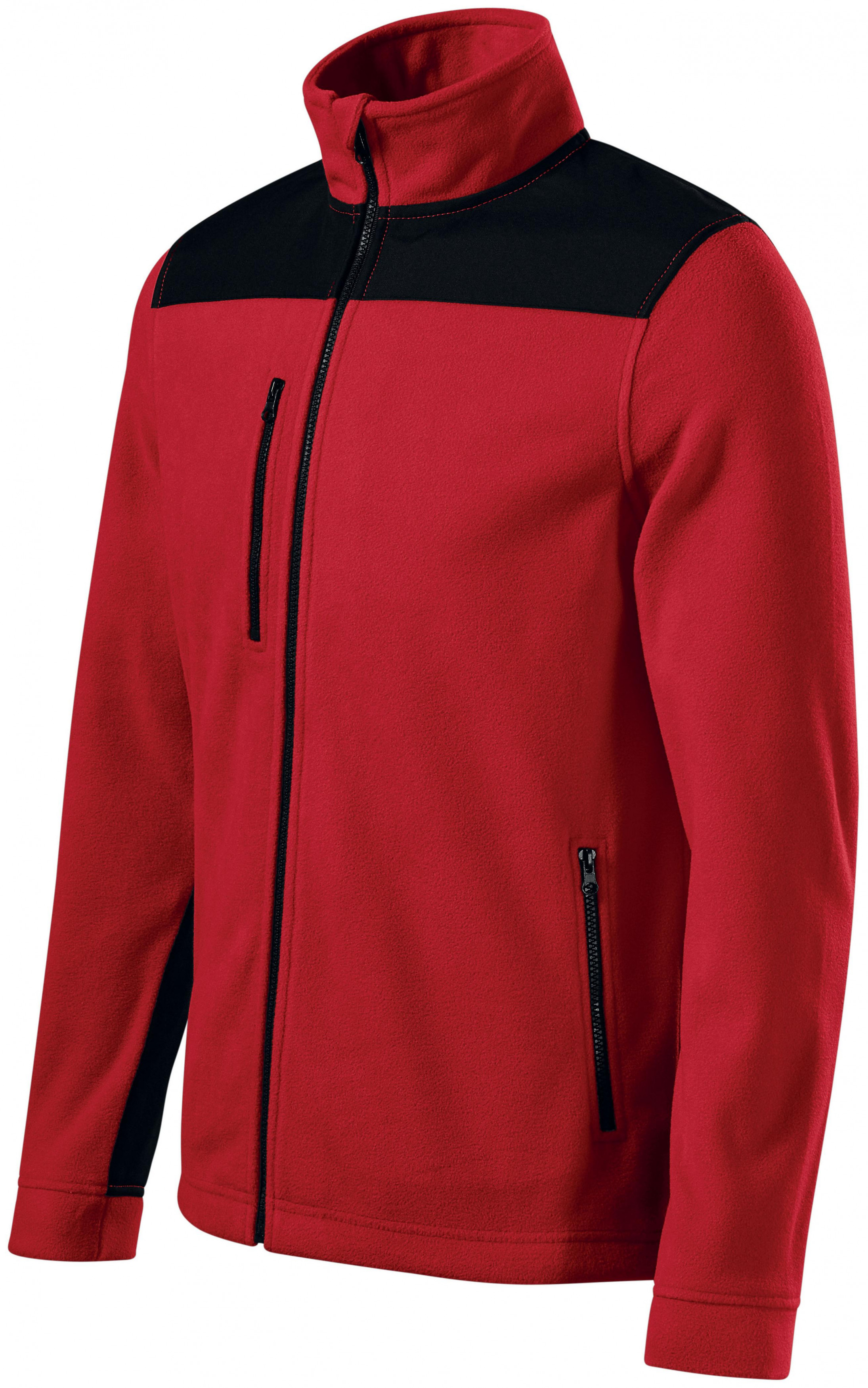 Hrejivá unisex fleecová bunda, červená, XL