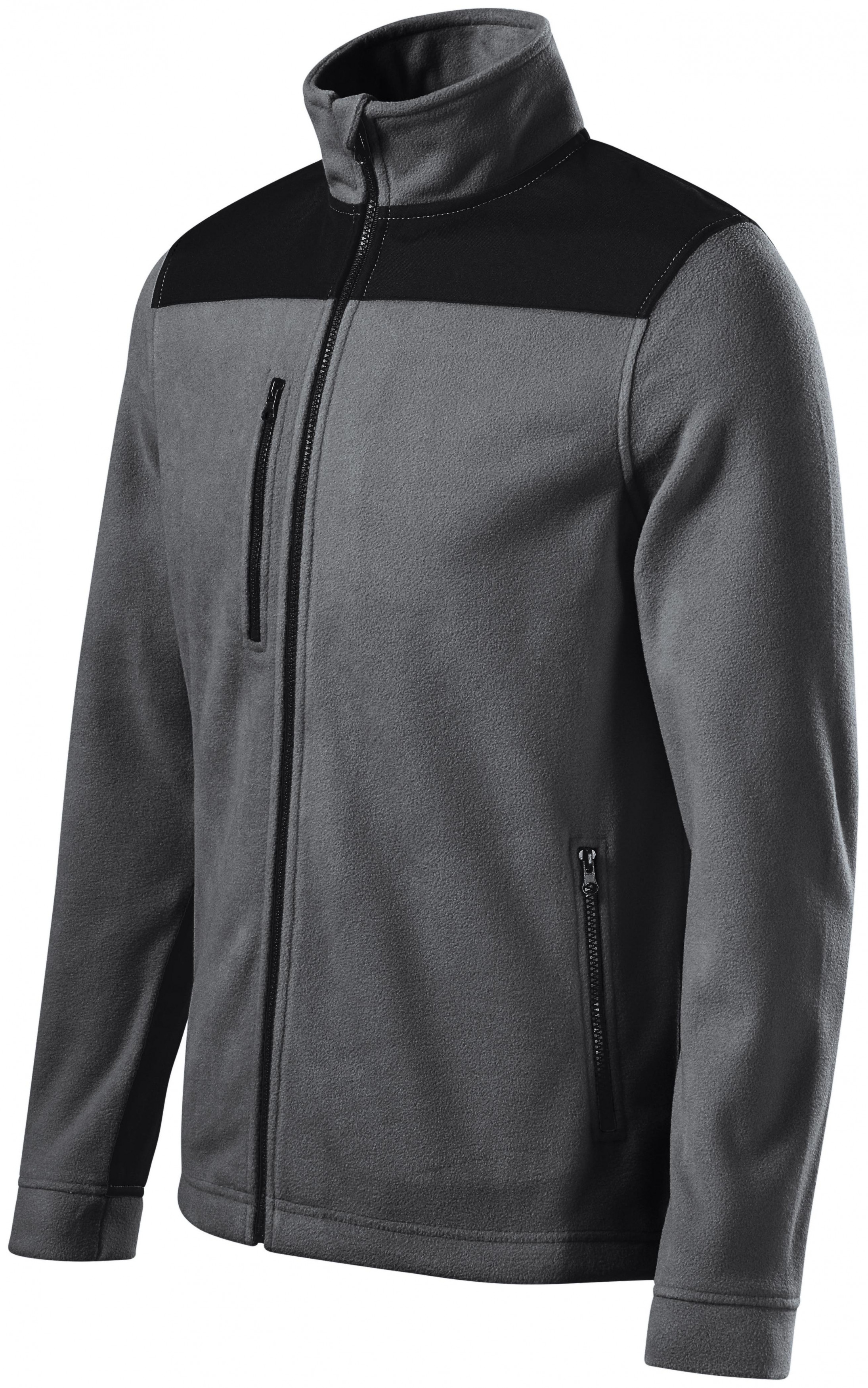 Hrejivá unisex fleecová bunda, oceľovo sivá, XL