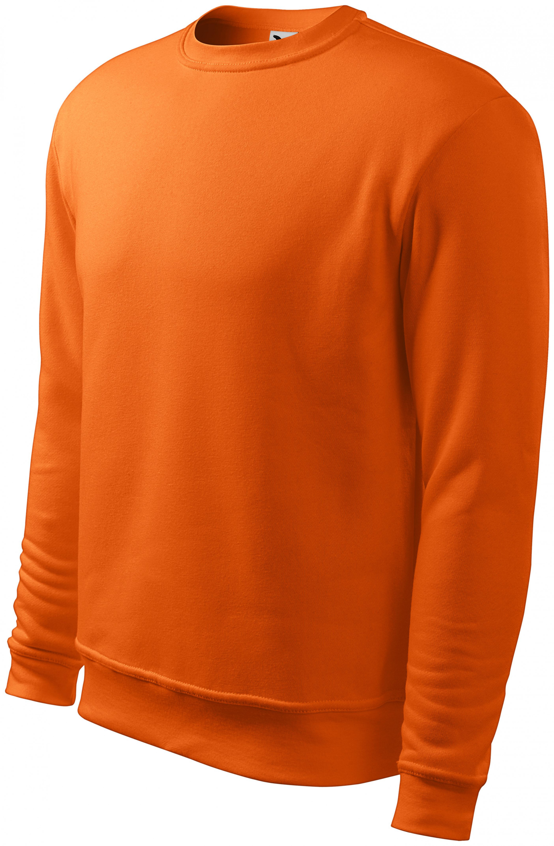 Mikina s hlavicovým rukávom, bez kapucne, oranžová, XL