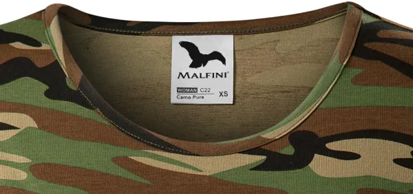 Dámske maskáčové tričko - Klasický okrúhly výstrih