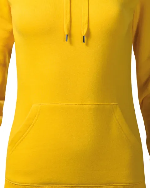 Dámska mikina bez zipsu s kapucňou - Zúžený strih s bočnými švami