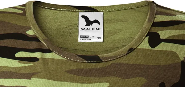 Dámske maskáčové tričko - Klasický okrúhly výstrih