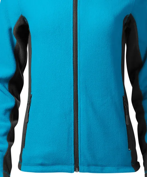 Dámska fleecová bunda kontrastná - Jemne zúžený strih