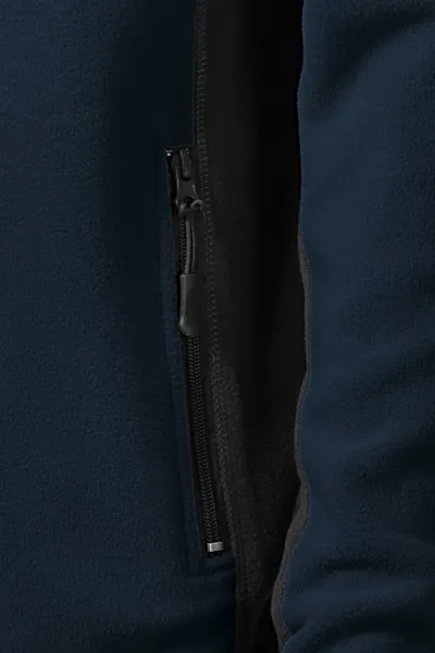 Pánska fleecová bunda kontrastná - Praktické vrecká so zipsom