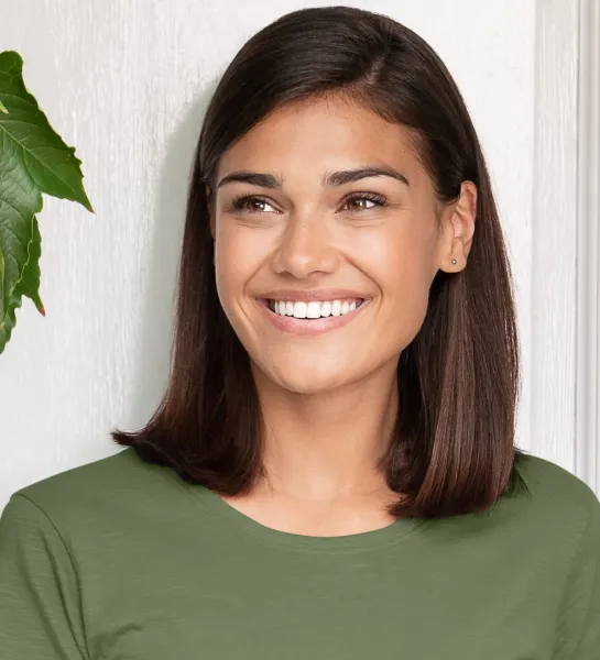 Dámske tričko, štruktúrovaná organická bavlna - Klasický okrúhly výstrih