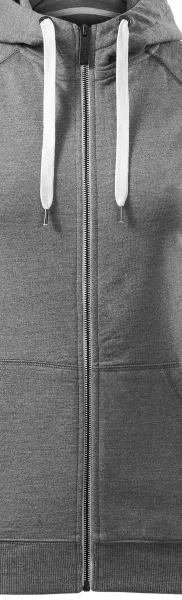 Dámska mikina kontrastná, s kapucňou - Biely kontrastný zips