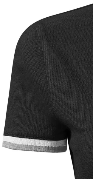 Dámska polokošeľa s golierom hore - Krátke rukávy s kontrastnými pruhmi