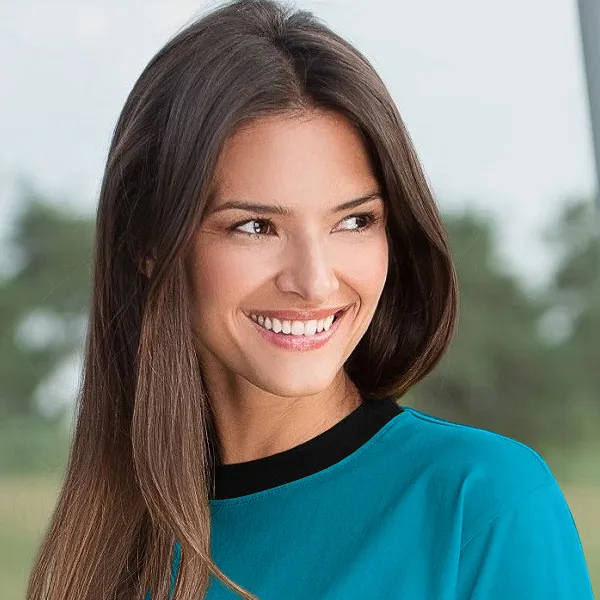 Tričko dvojfarebné - Kontrastný okrúhly výstrih