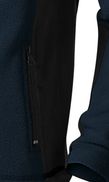 Detská fleecová bunda kontrastná - Praktické vrecká so zipsom