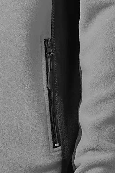 Pánska fleecová bunda kontrastná - Praktické vrecká so zipsom