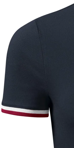 Pánska polokošeľa s golierom hore - Krátke rukávy s kontrastnými pruhmi