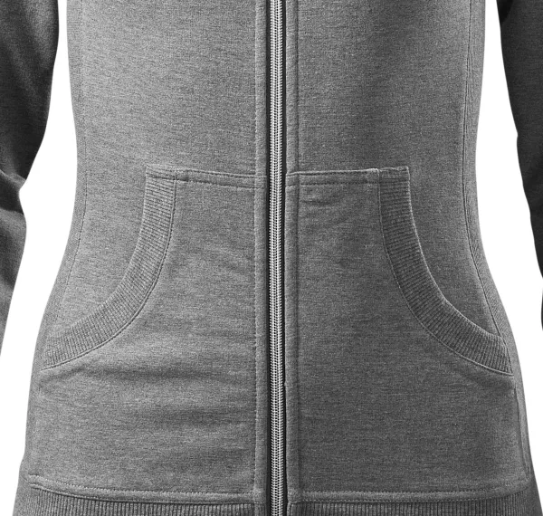 Dámska mikina bez kapucne - Zúžený strih s bočnými švami