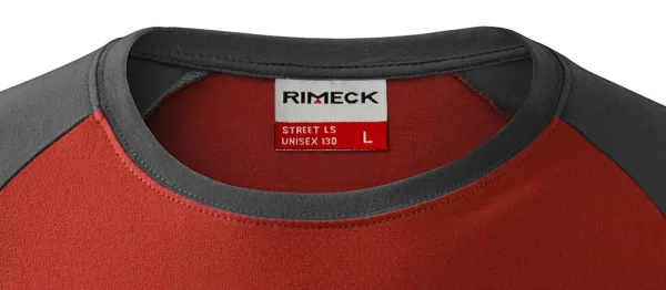 Pánske tričko s dlhým rukávom, kontrastné - Klasický okrúhly výstrih