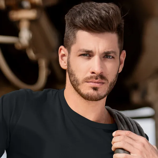 Odolné pánske tričko hrubšie - Klasický okrúhly výstrih